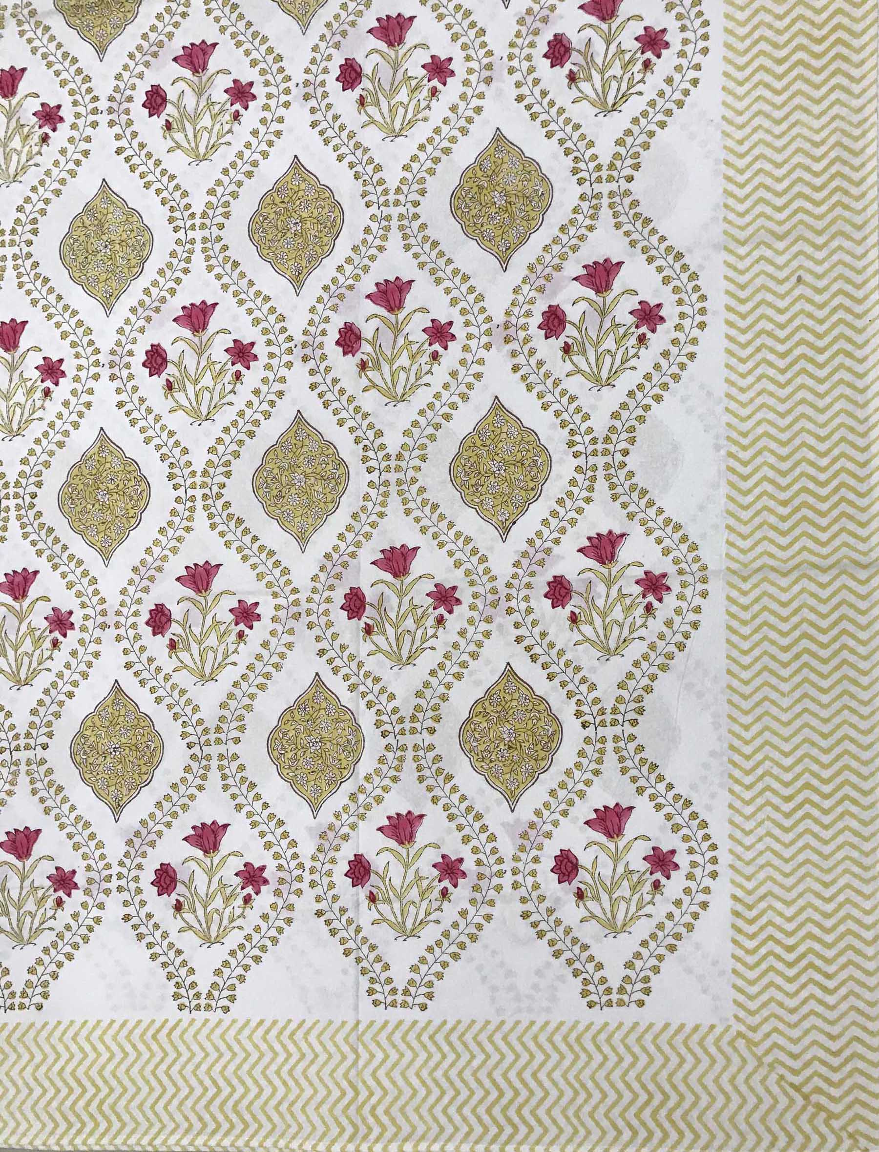 Block Printed Single Bedsheet