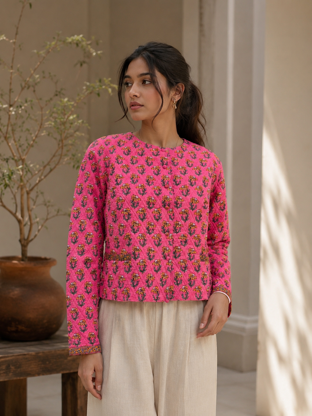 Cotton Hand Block Printed Jacket