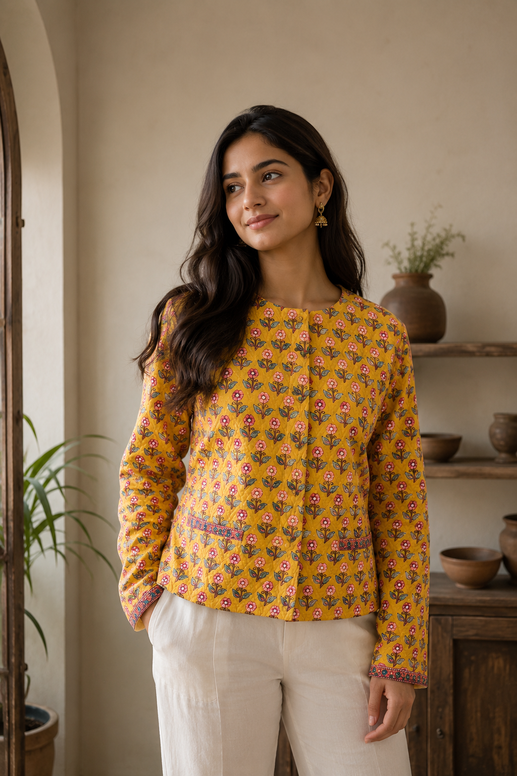 Cotton Hand Block Printed Jacket