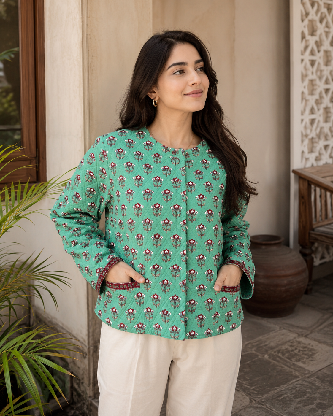 Cotton Hand Block Printed Jacket