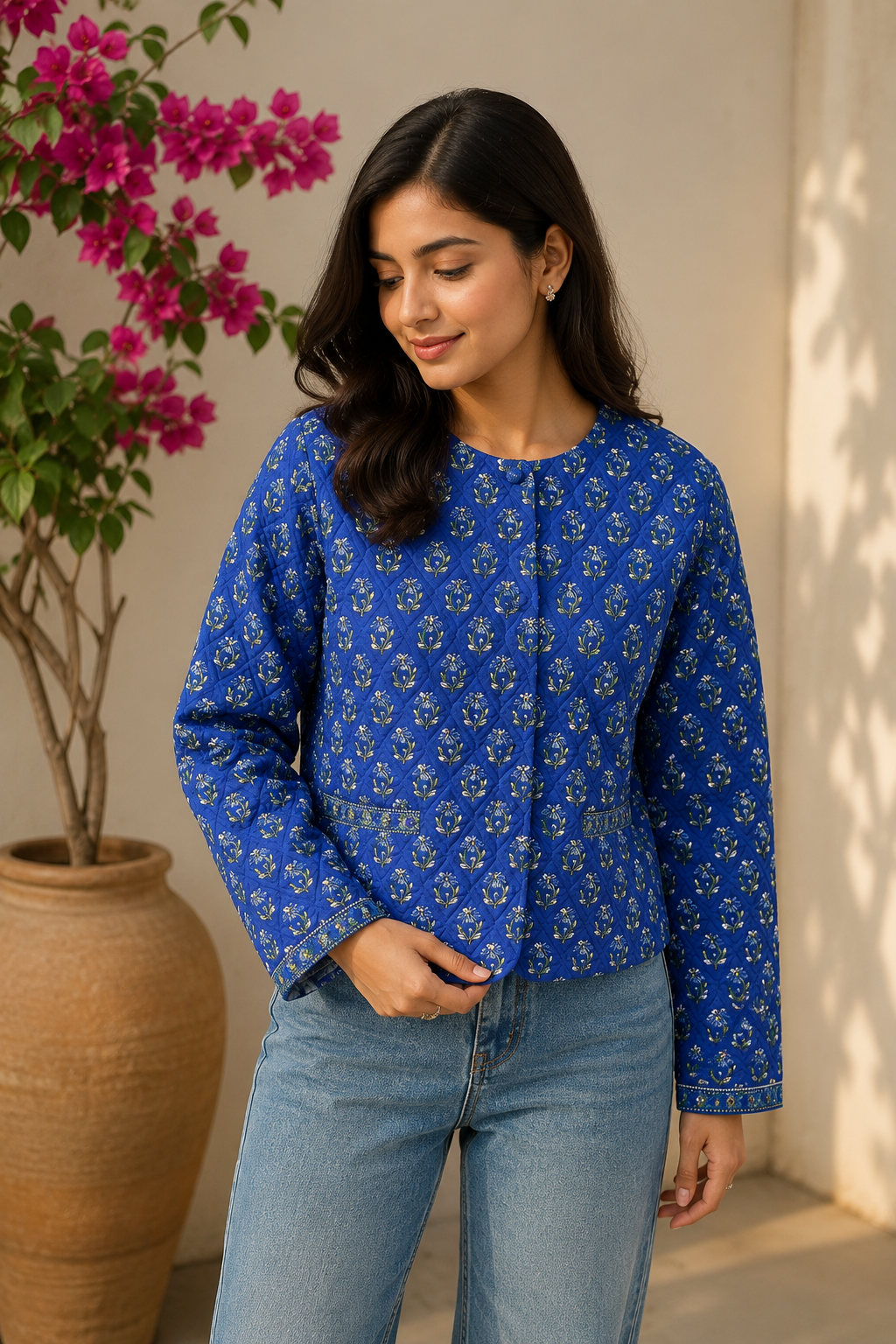 Cotton Hand Block Printed Jacket