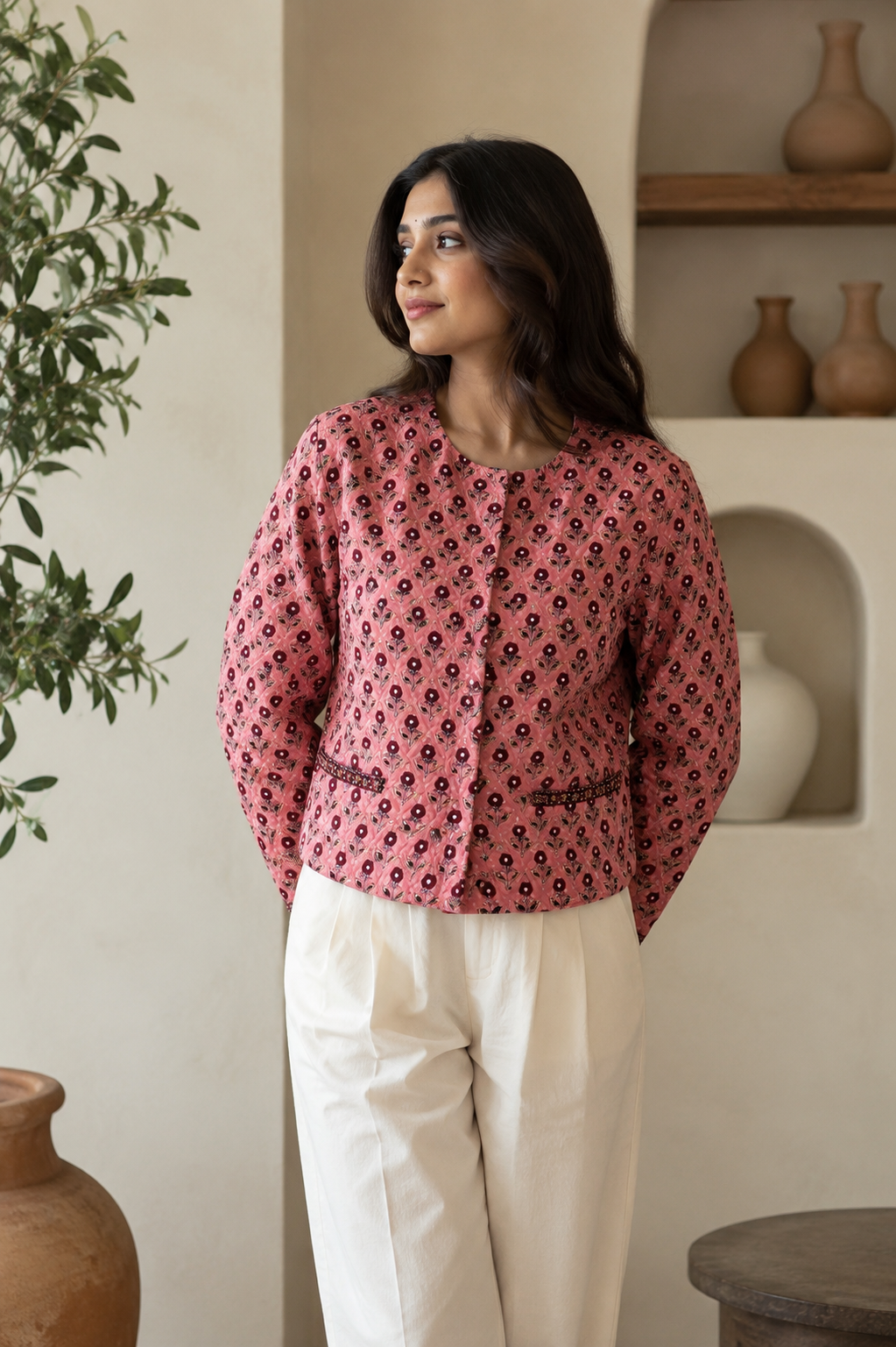 Cotton Hand Block Printed Jacket