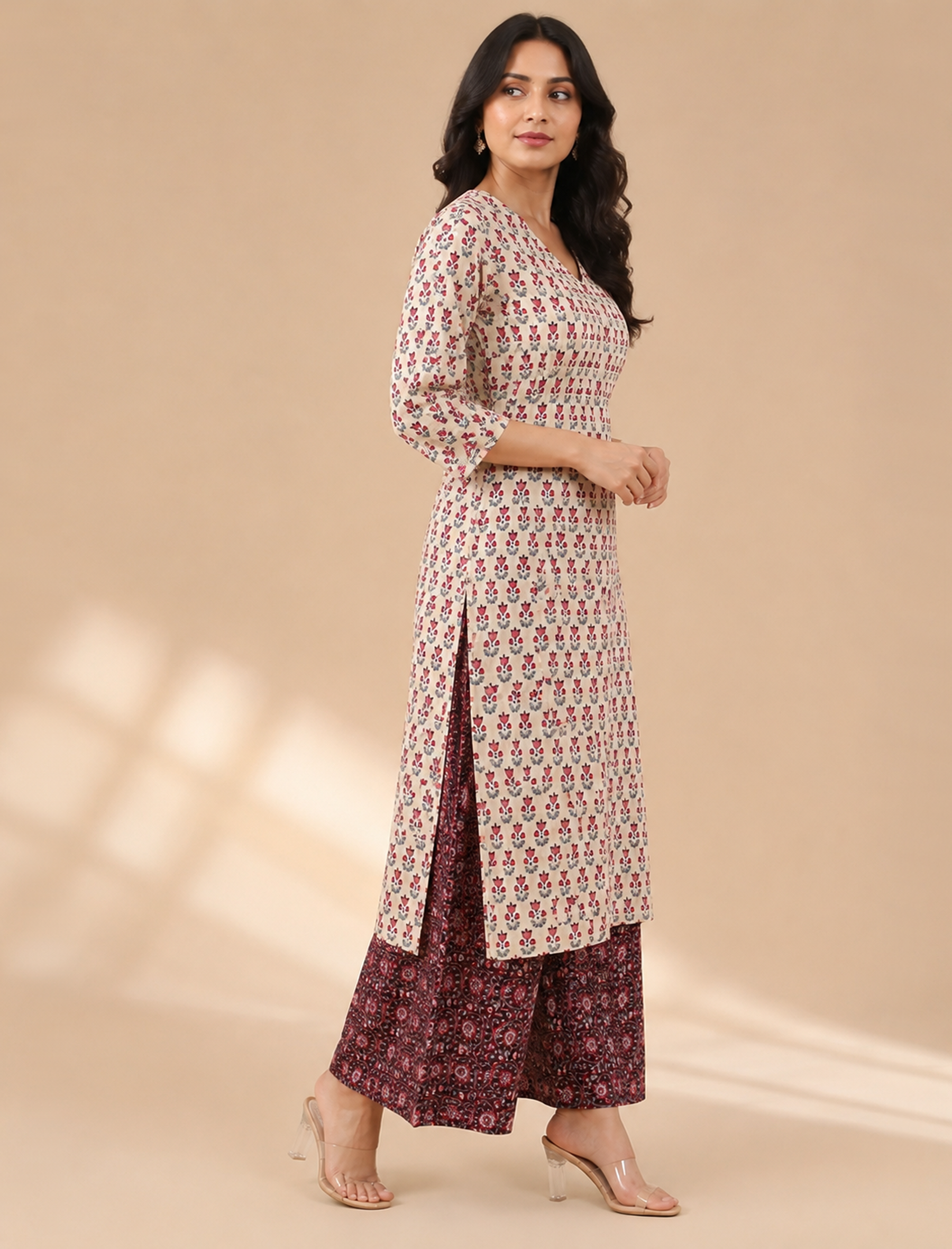 Block Printed Cotton Kurta Pant Set