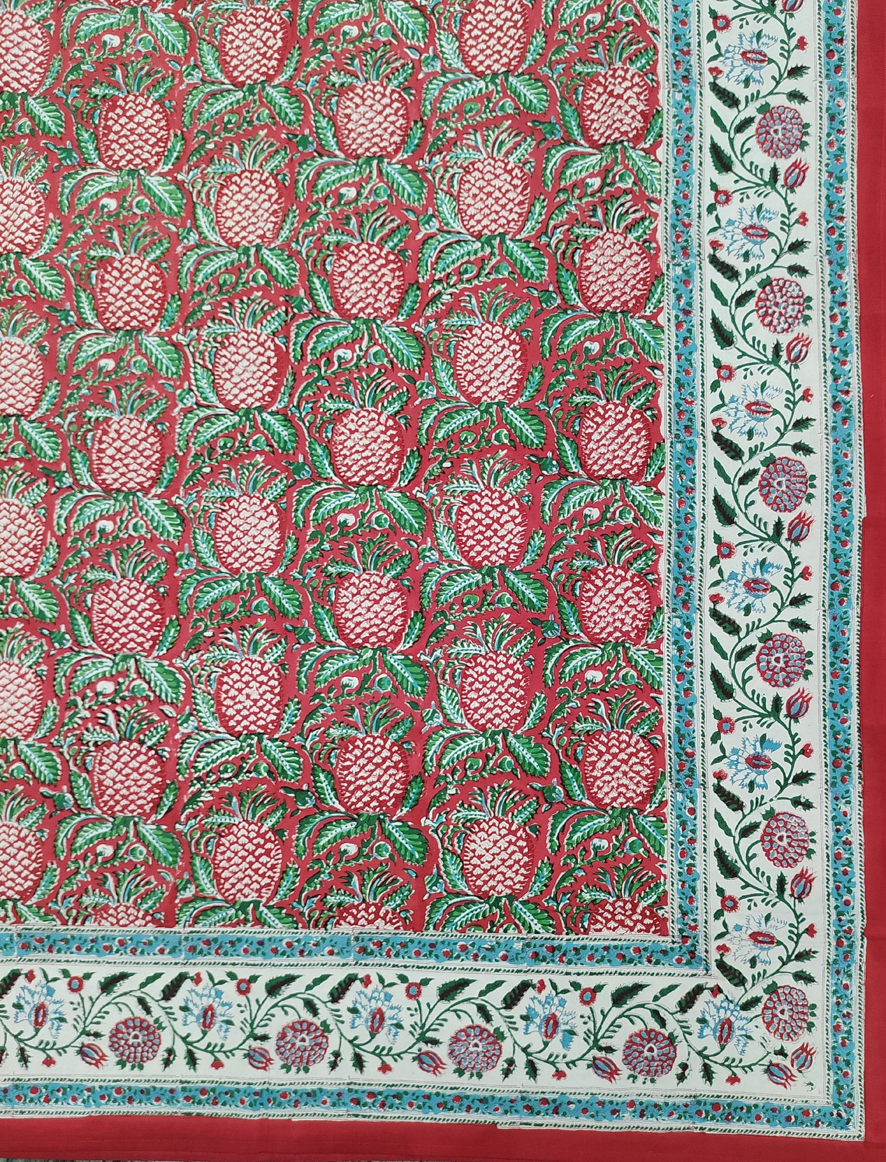 Hand Block Printed Cotton Double Bedsheet With Pillow Cover