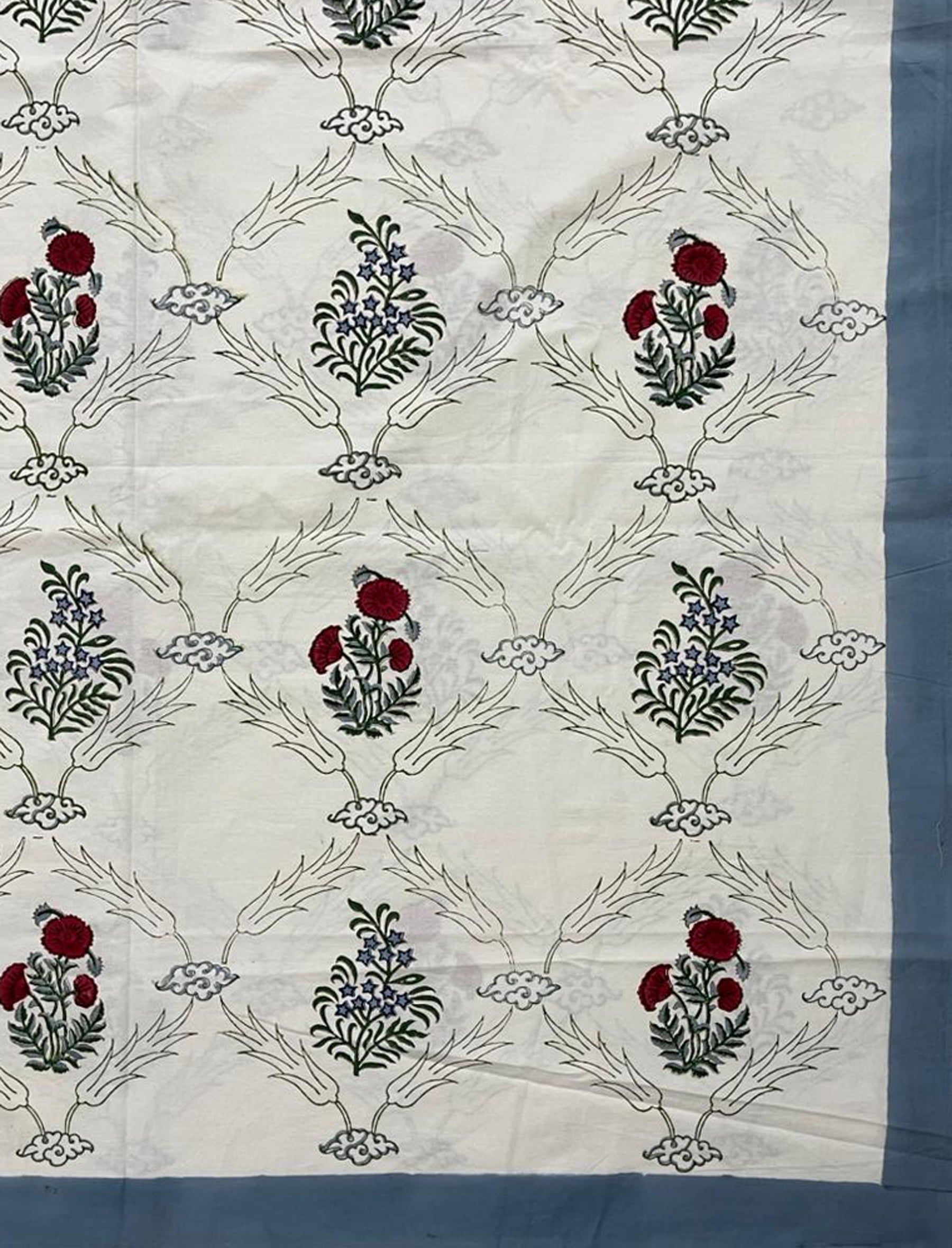 Hand Block Printed Cotton Double Bedsheet With Pillow Cover