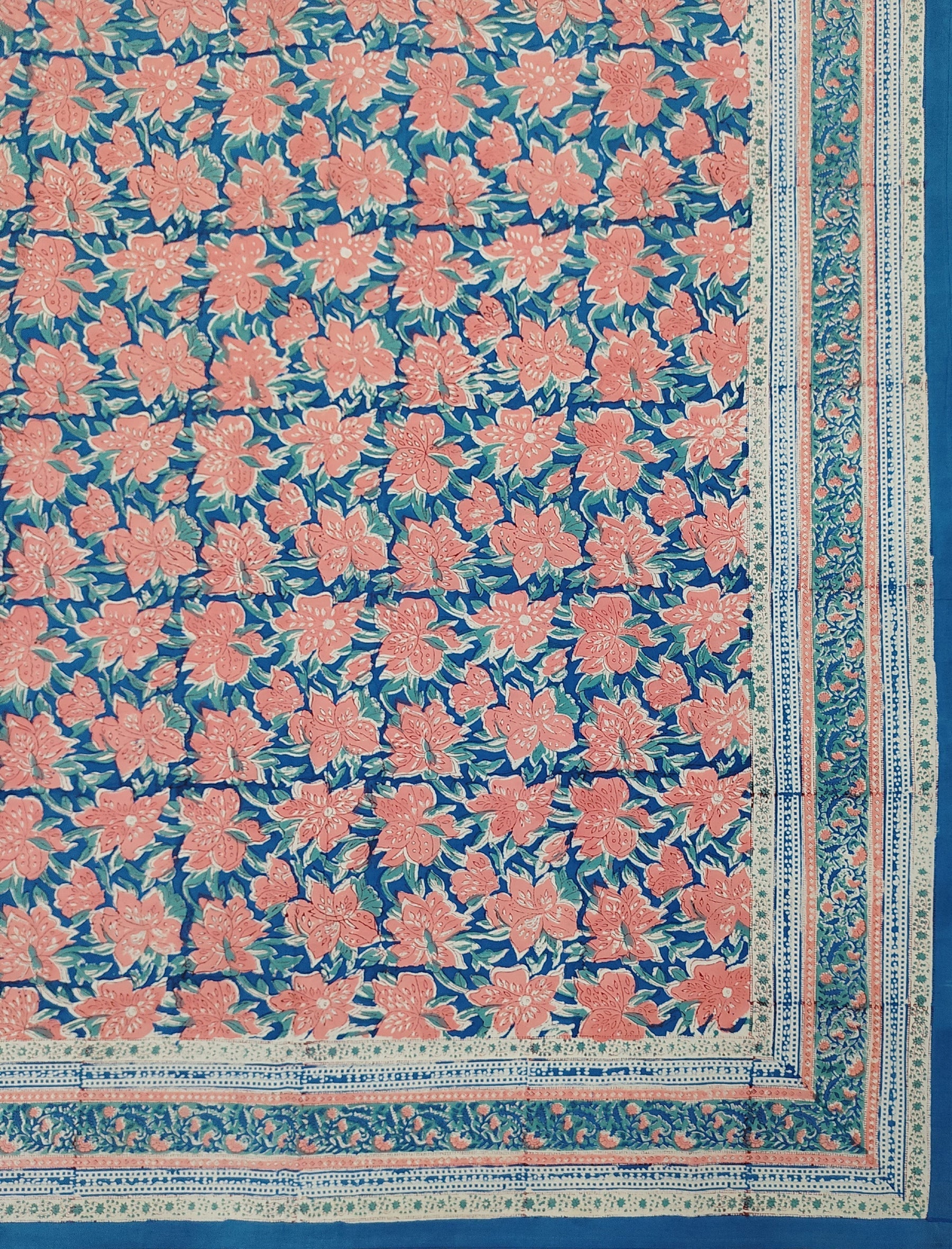 Hand Block Printed Cotton Double Bedsheet With Pillow Cover