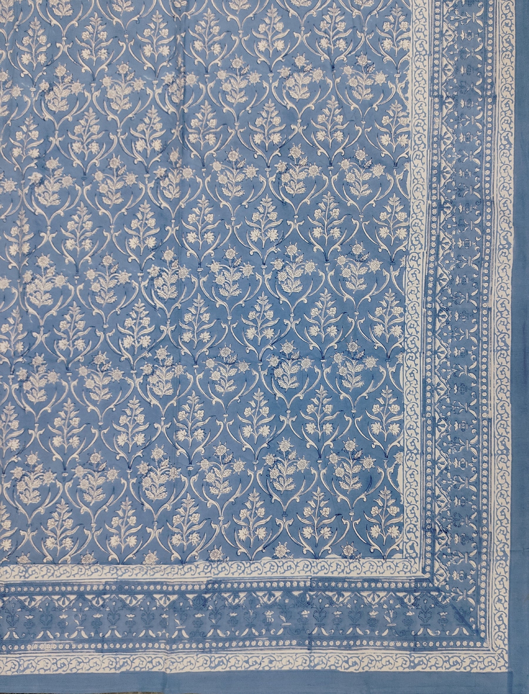 Hand Block Printed Cotton Double Bedsheet With Pillow Cover