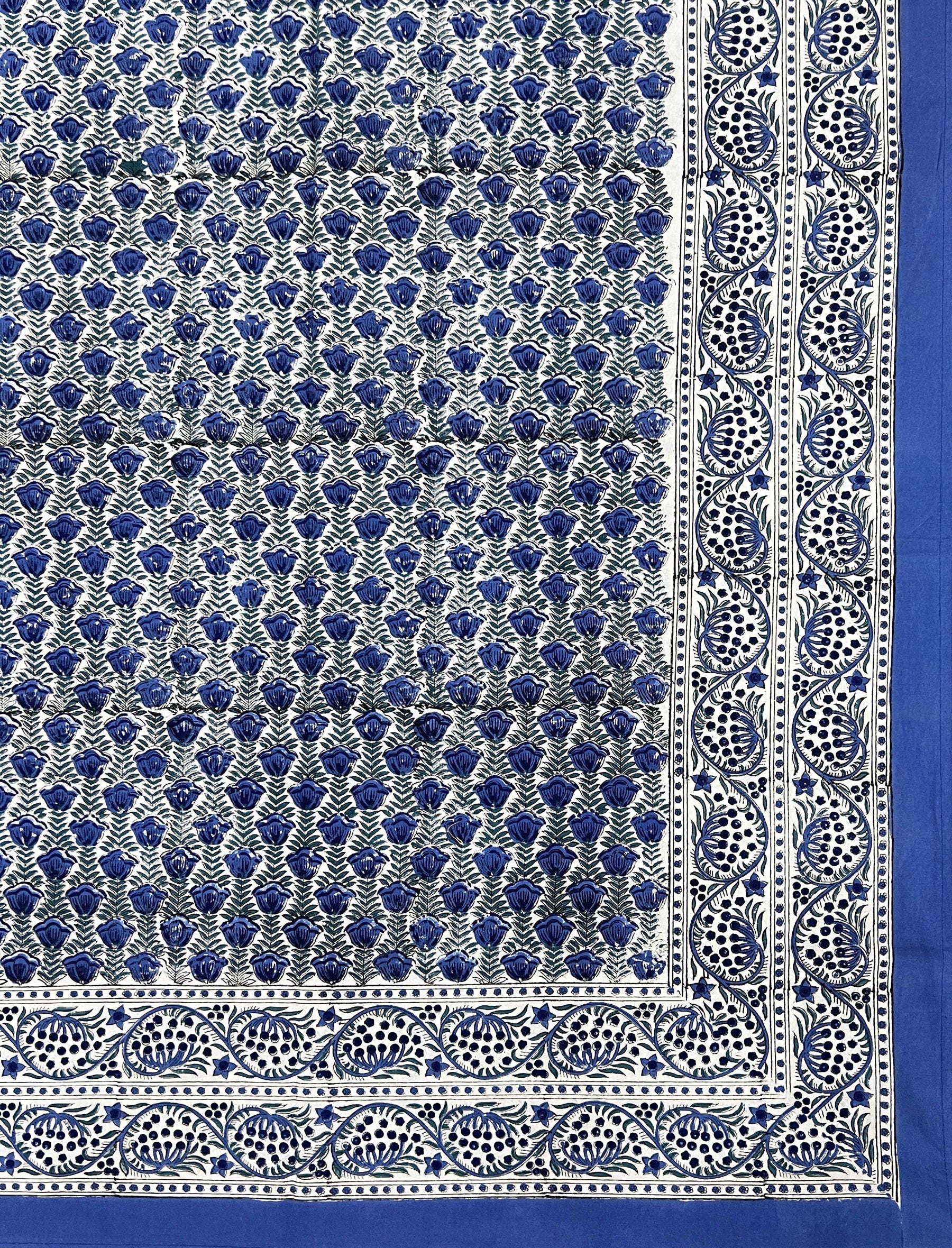 Hand Block Printed Cotton Double Bedsheet With Pillow Cover