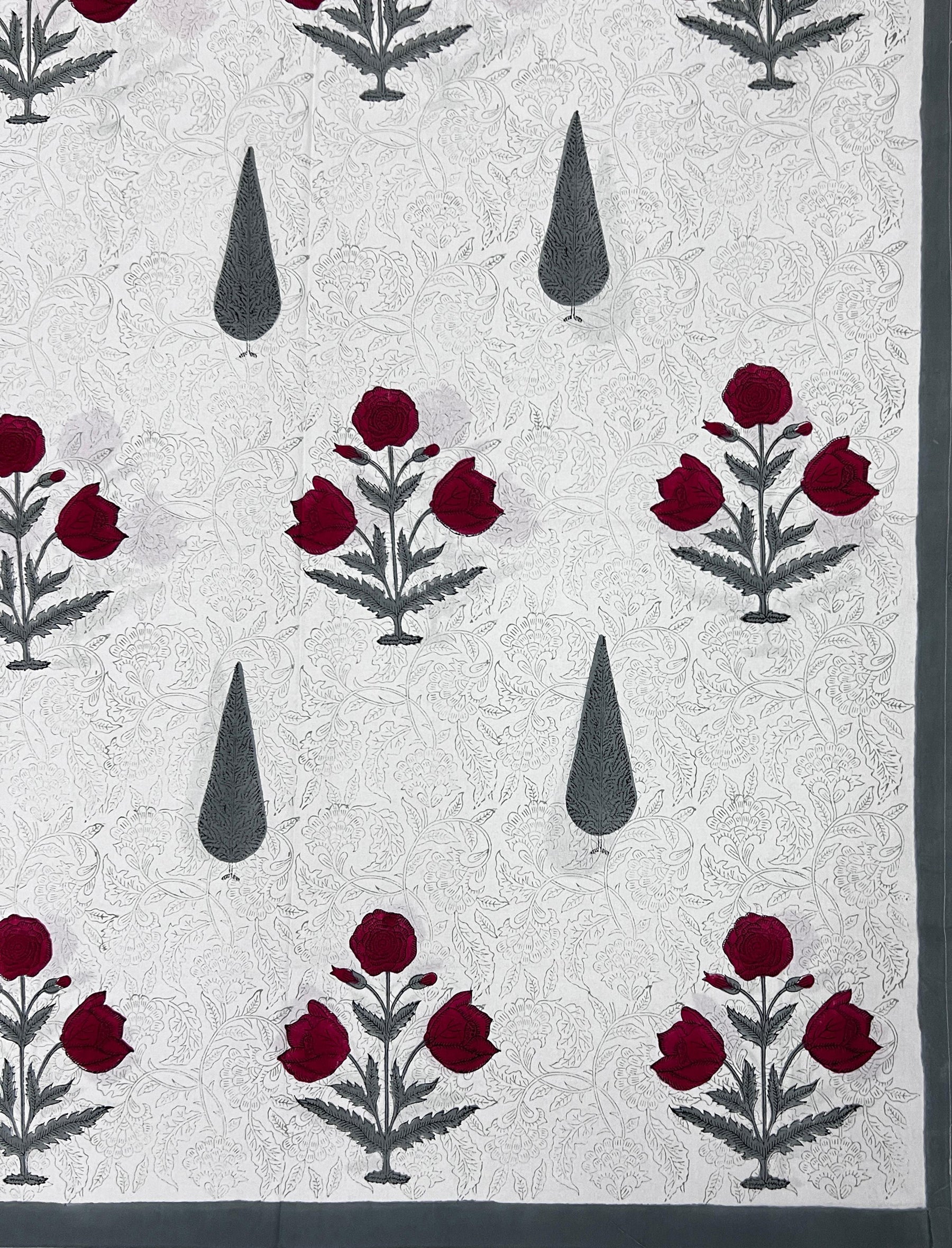 Hand Block Printed Cotton Double Bedsheet With Pillow Cover