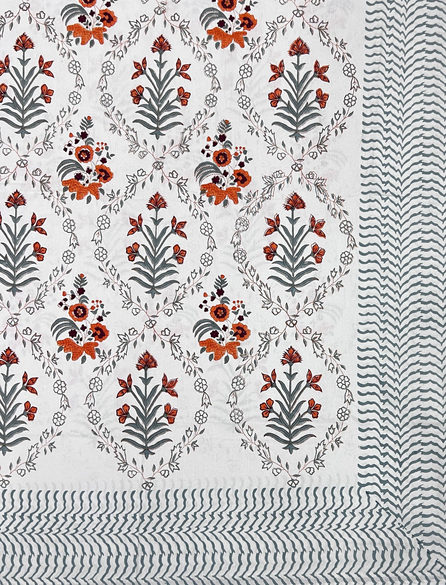 Hand Block Printed Cotton Double Bedsheet With Pillow Cover