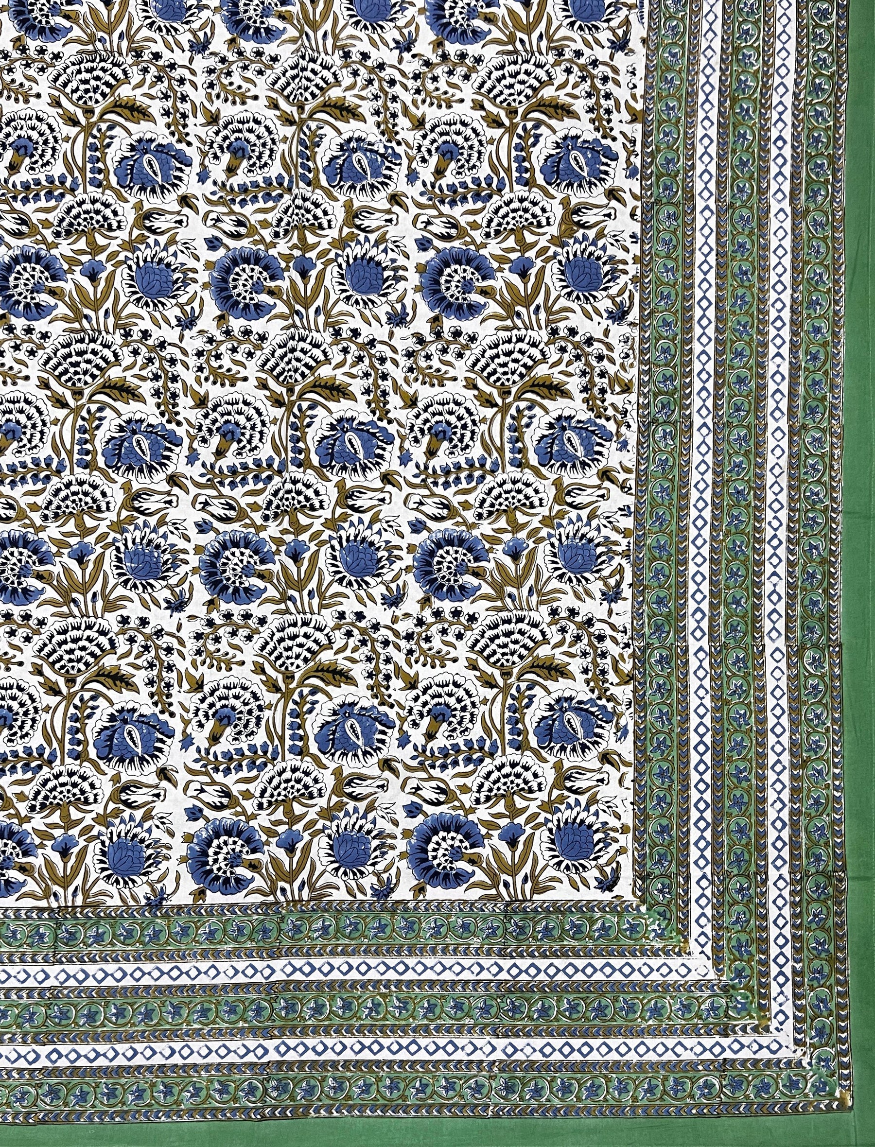 Hand Block Printed Cotton Double Bedsheet With Pillow Cover