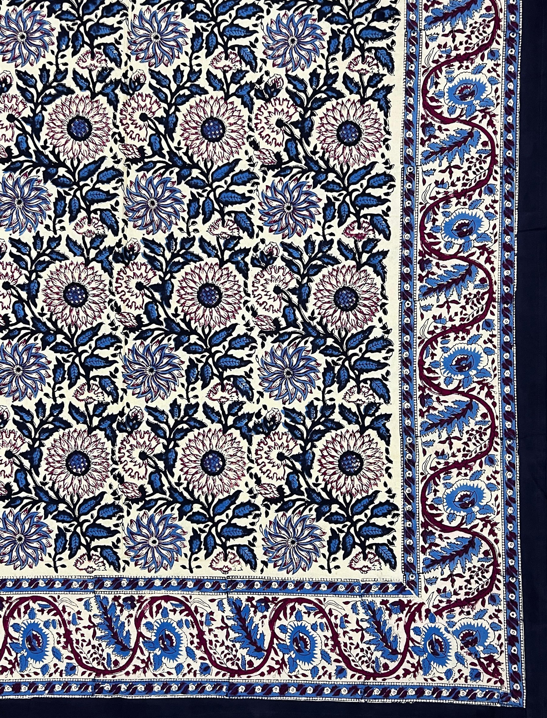 Hand Block Printed Cotton Double Bedsheet With Pillow Cover