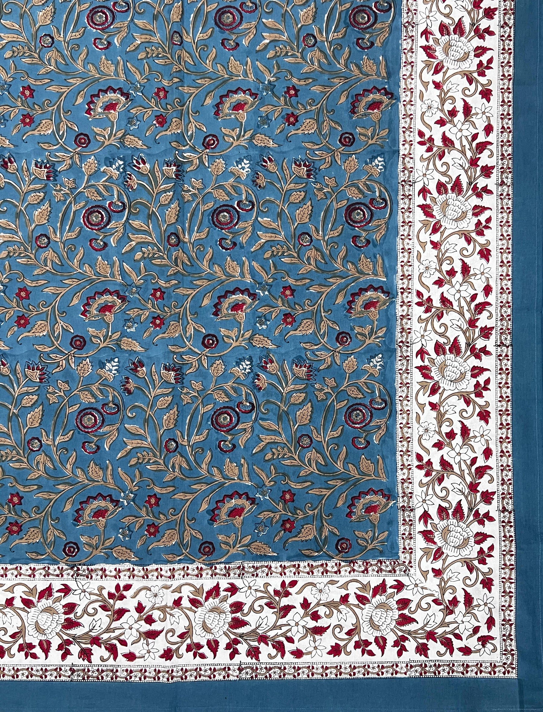 Hand Block Printed Cotton Double Bedsheet With Pillow Cover