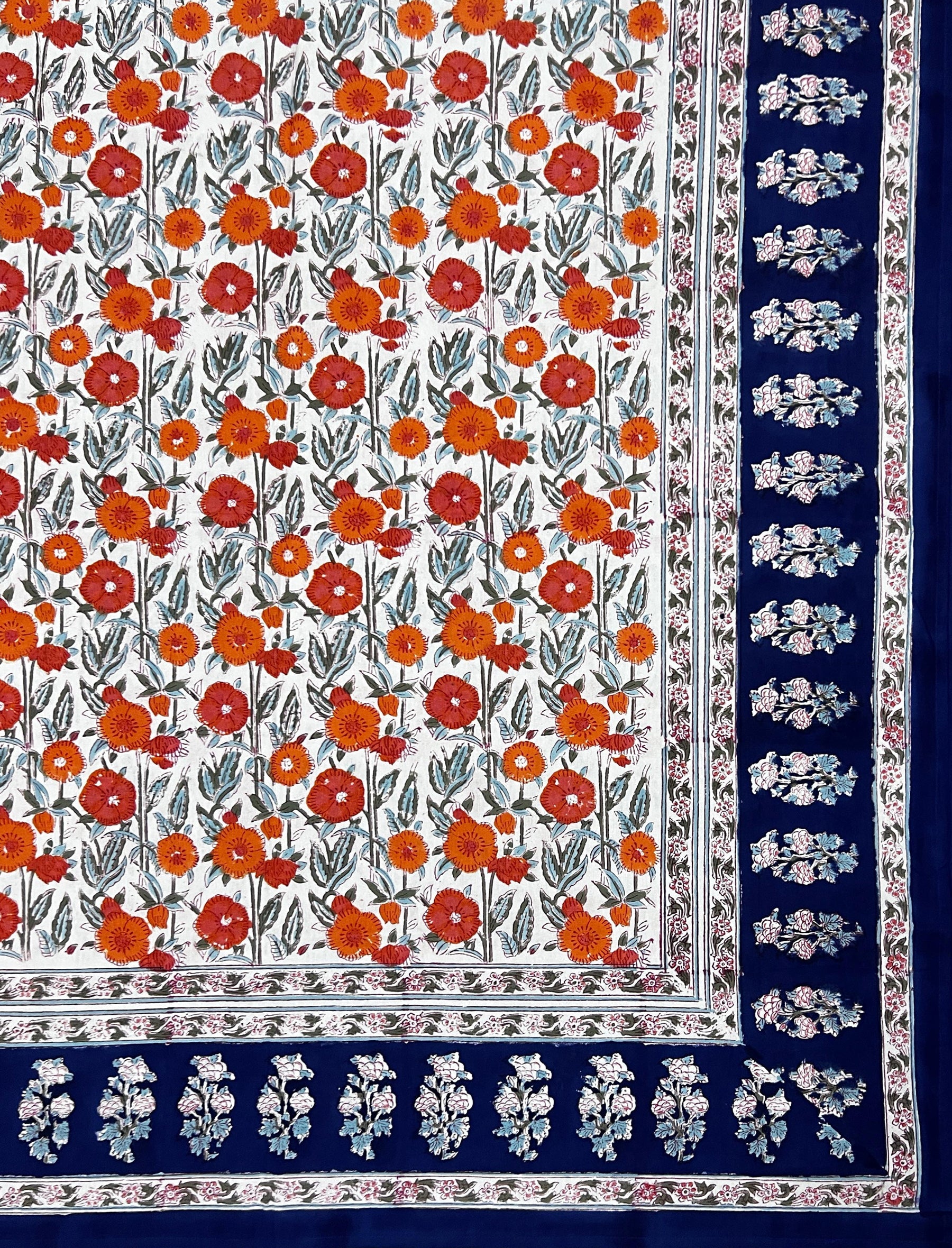 Hand Block Printed Cotton Double Bedsheet With Pillow Cover