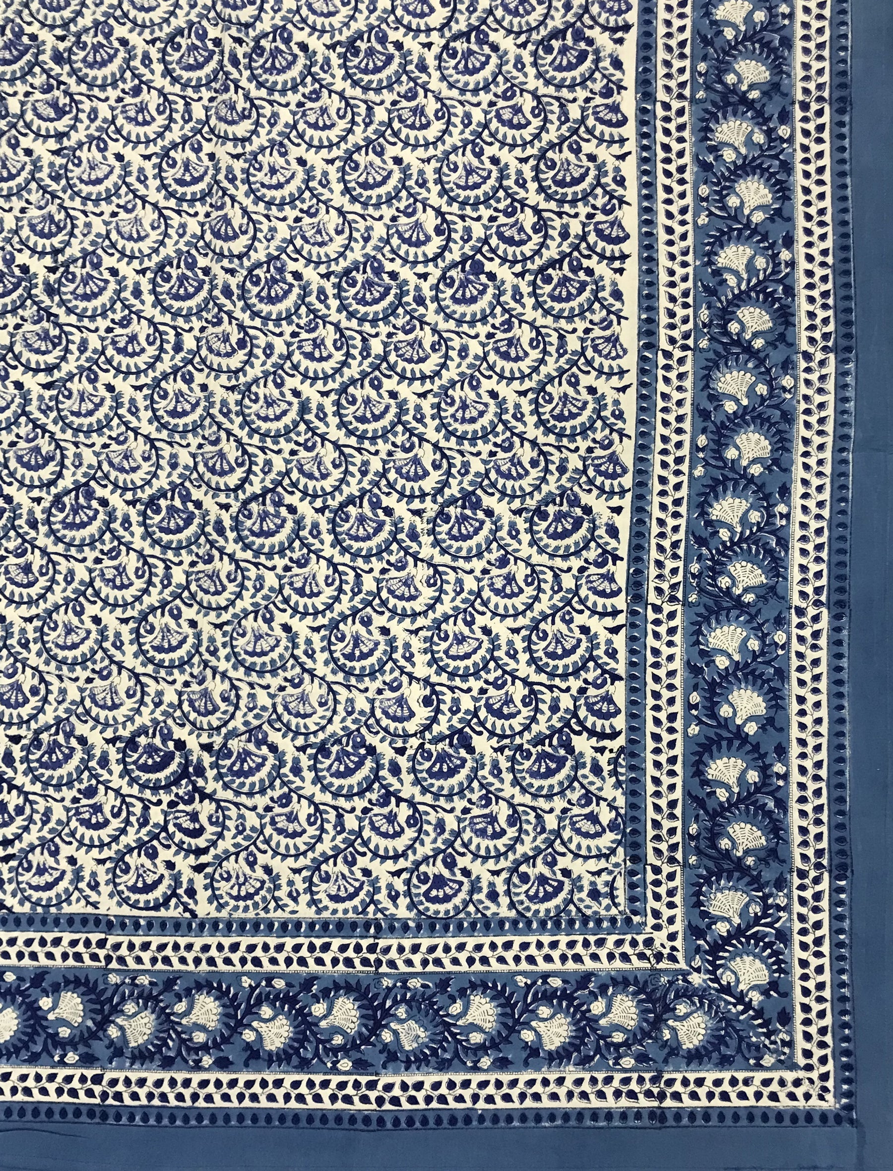 Hand Block Printed Cotton Double Bedsheet With Pillow Covers