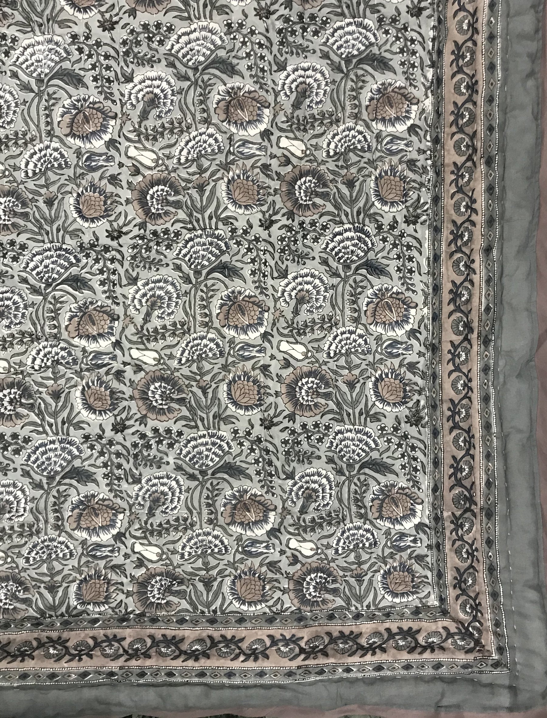 Hand Block Printed Cotton Double Quilt