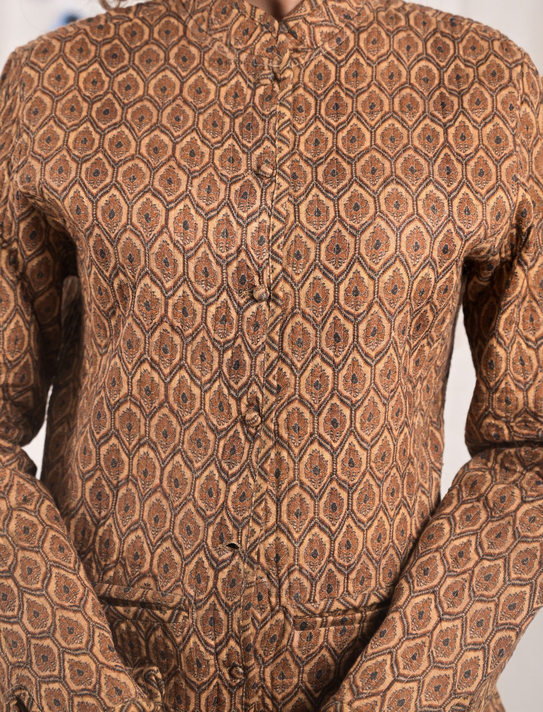 Silk Block Printed Reversible Winter Jacket