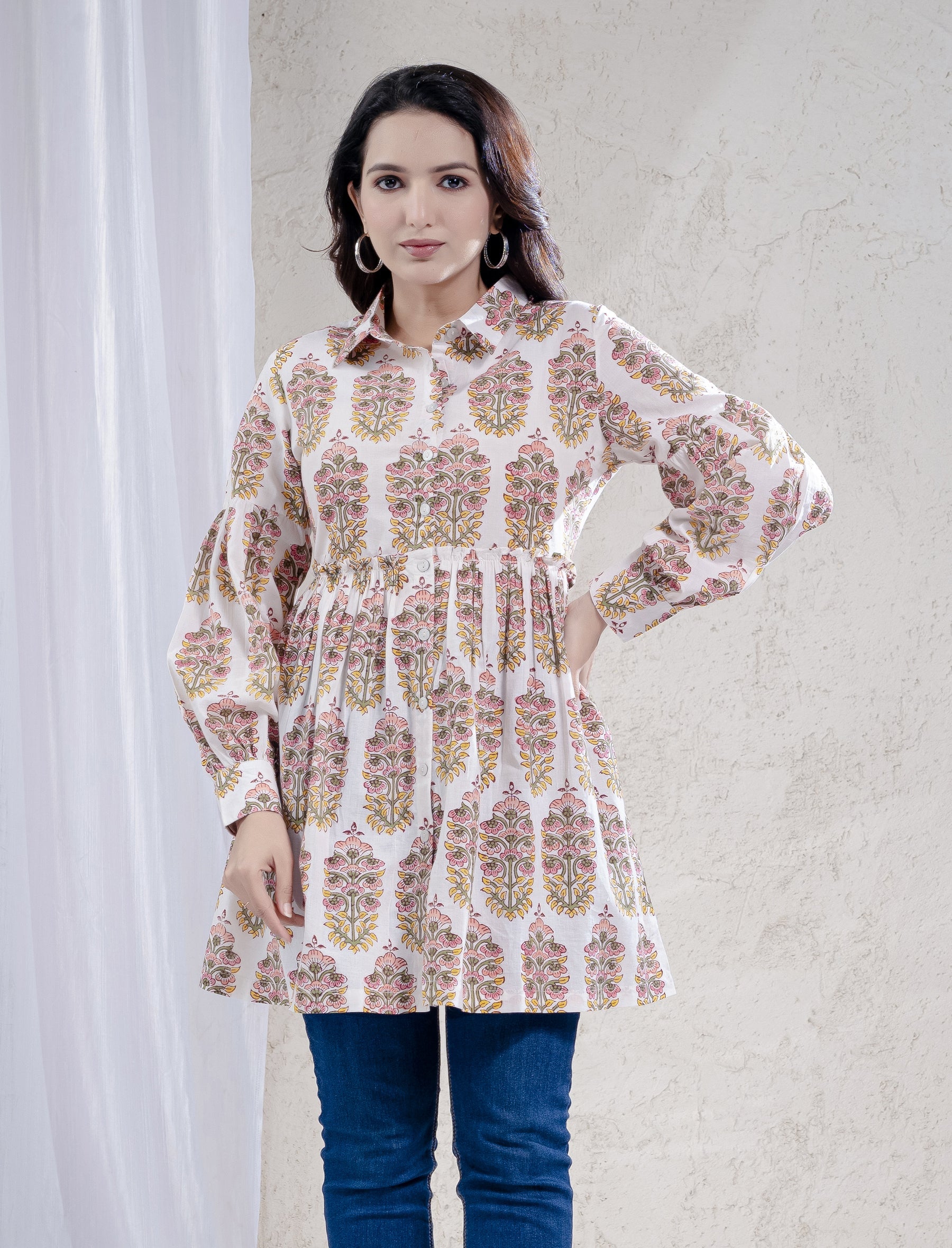 Multi Butta Block Printed Cotton Top