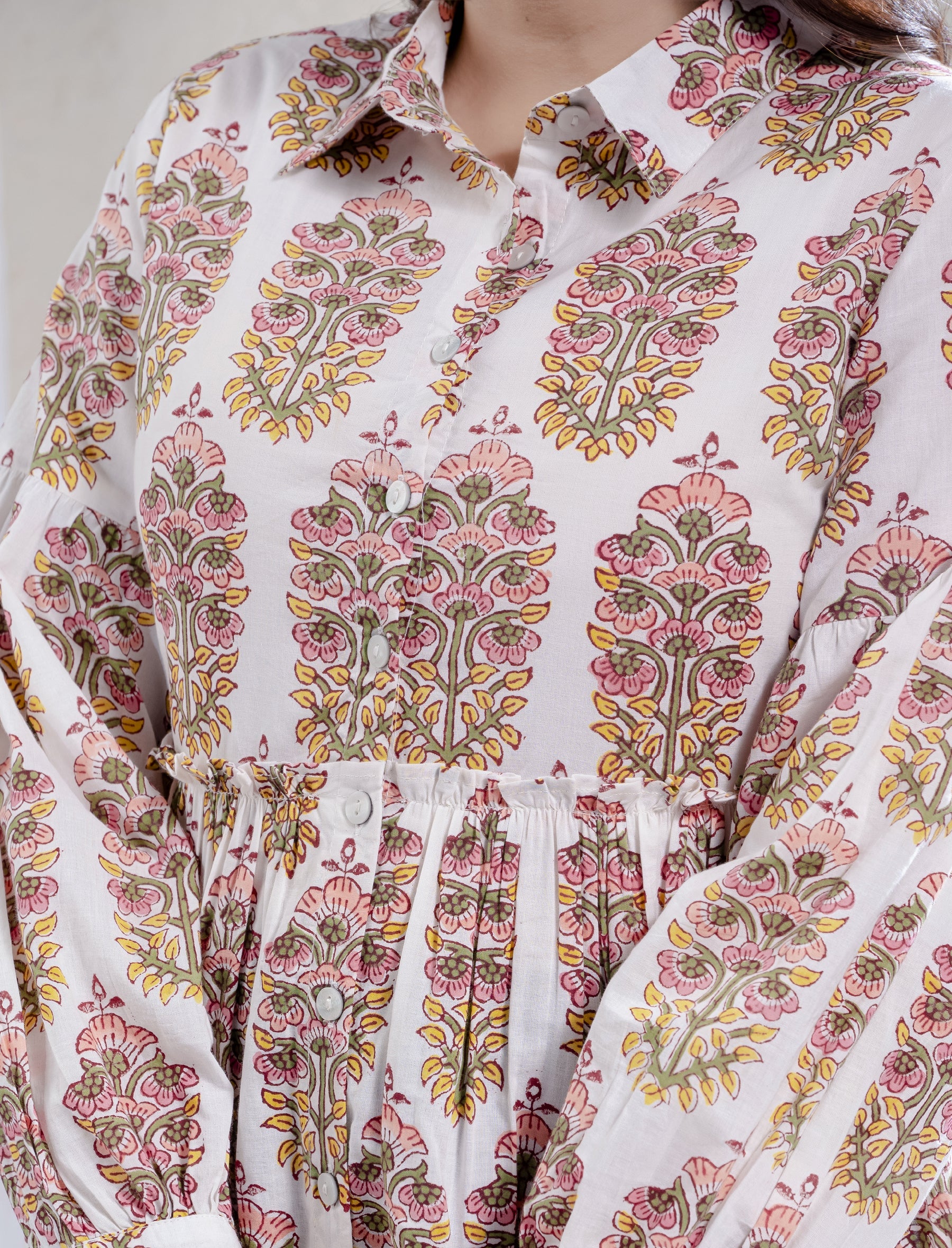 Multi Butta Block Printed Cotton Top