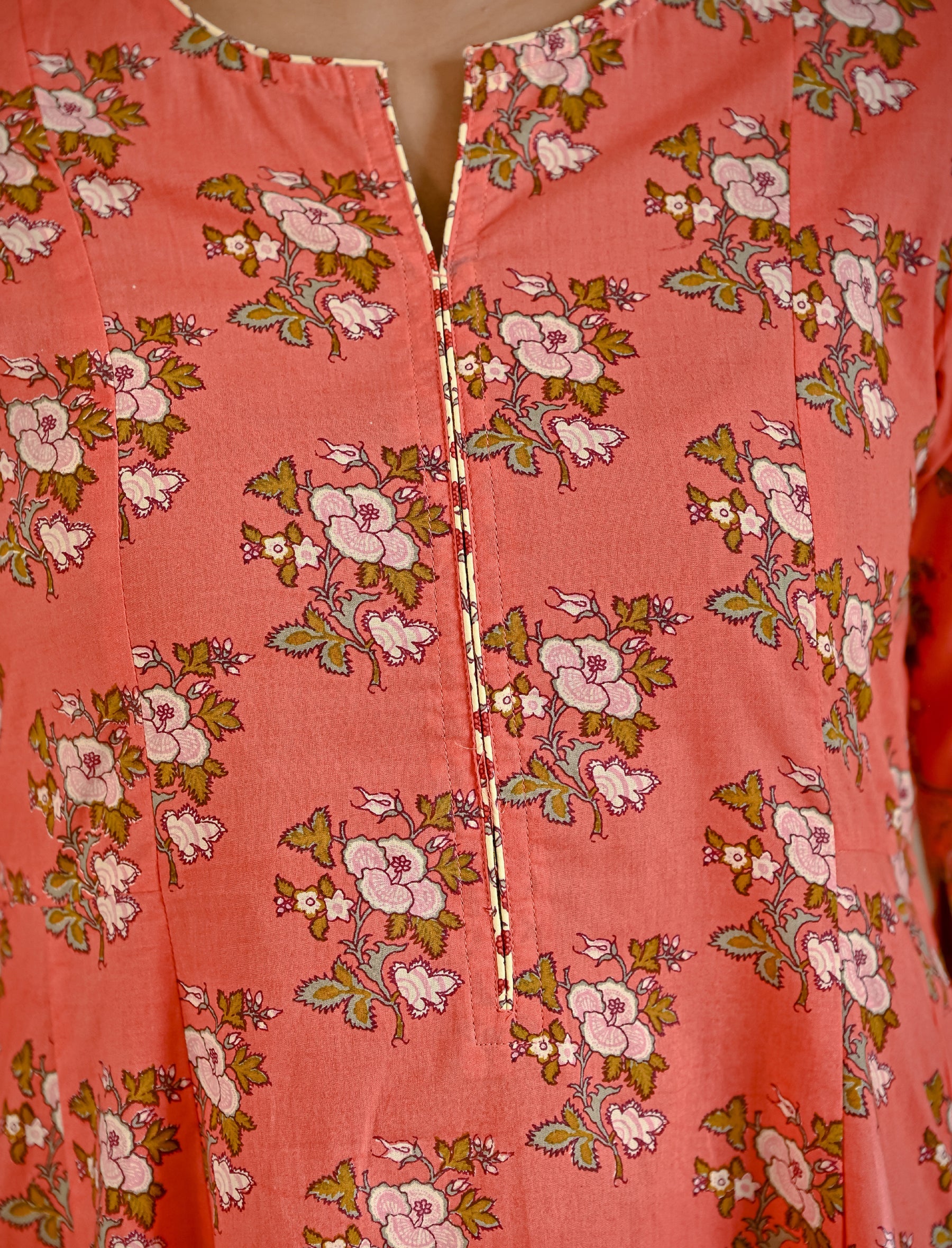 Pink Jaal Printed Cotton Kurta Pant Set