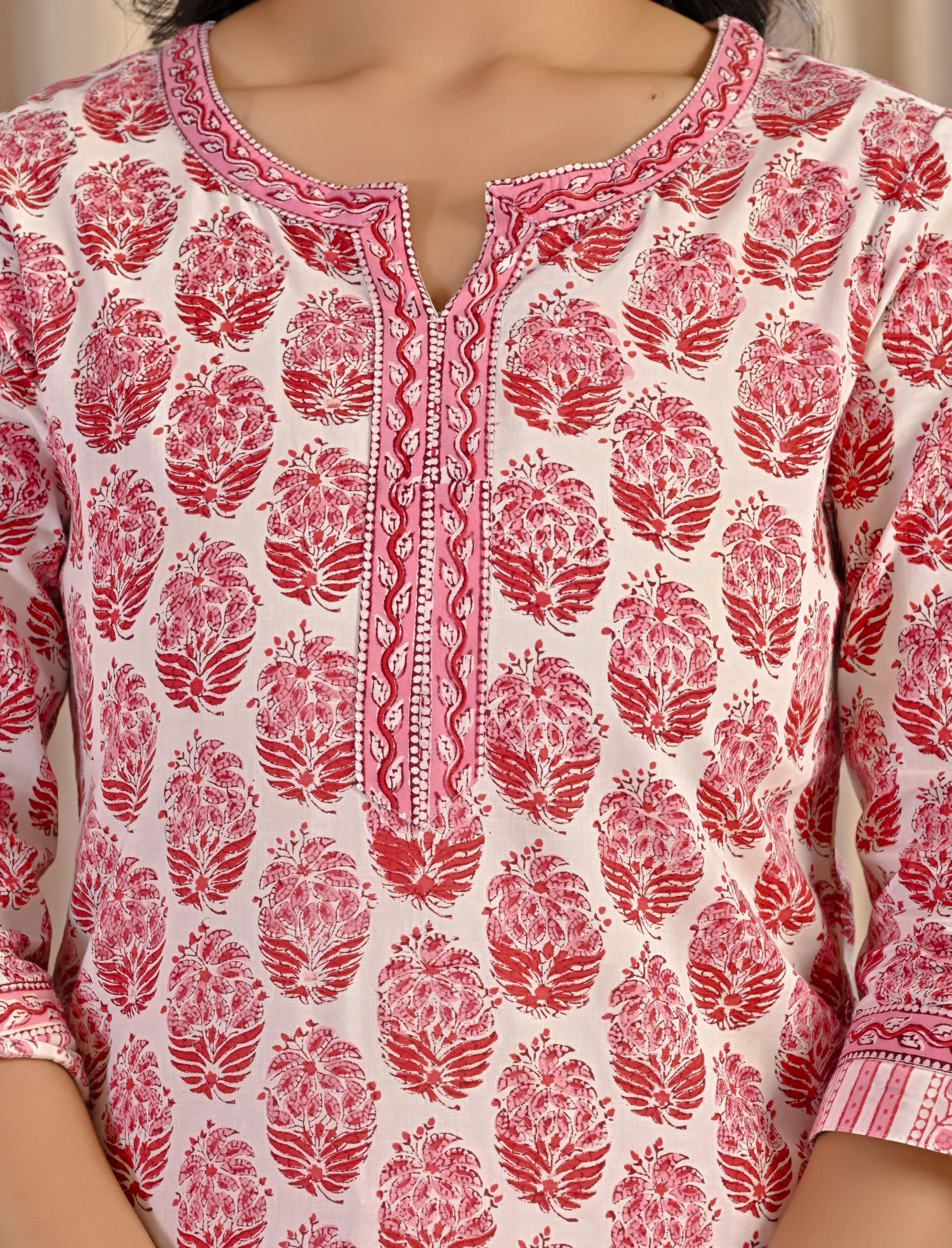 Blue Hand Block Printed Cotton Kurta Pant Set
