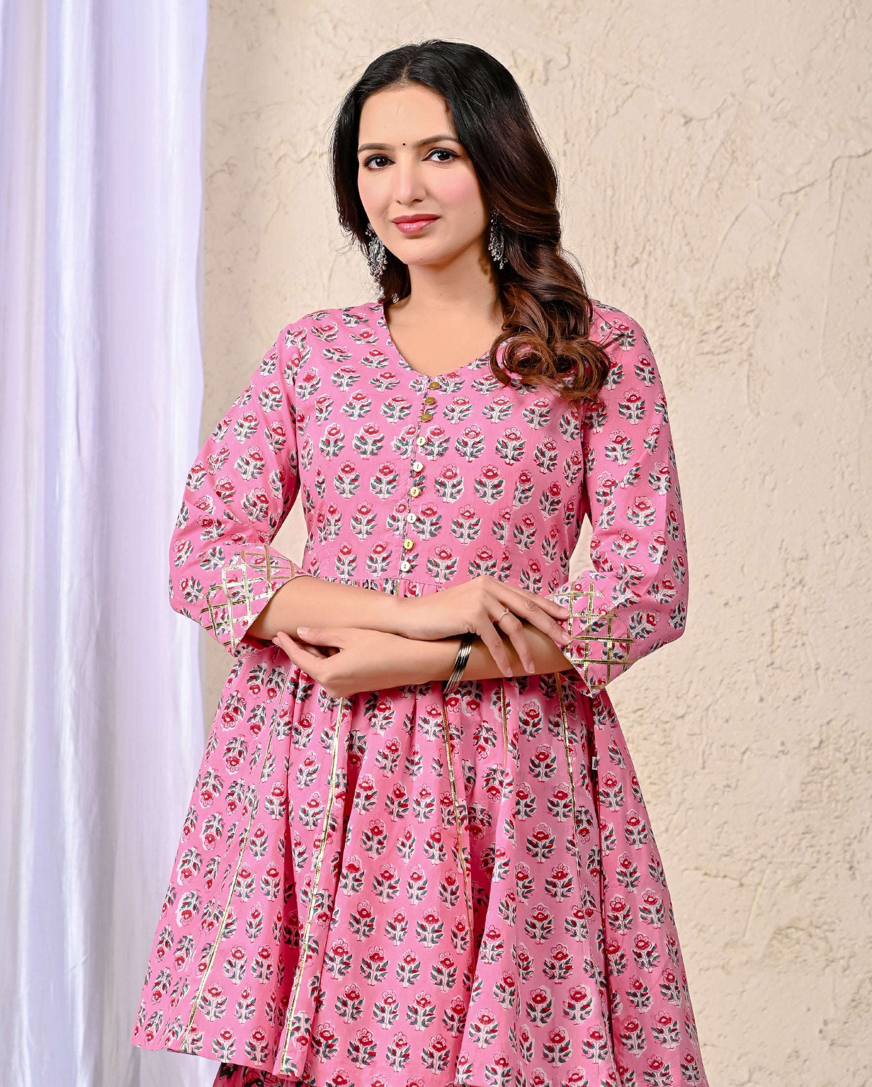 Yellow Block Printed Cotton Sharara Set For Women