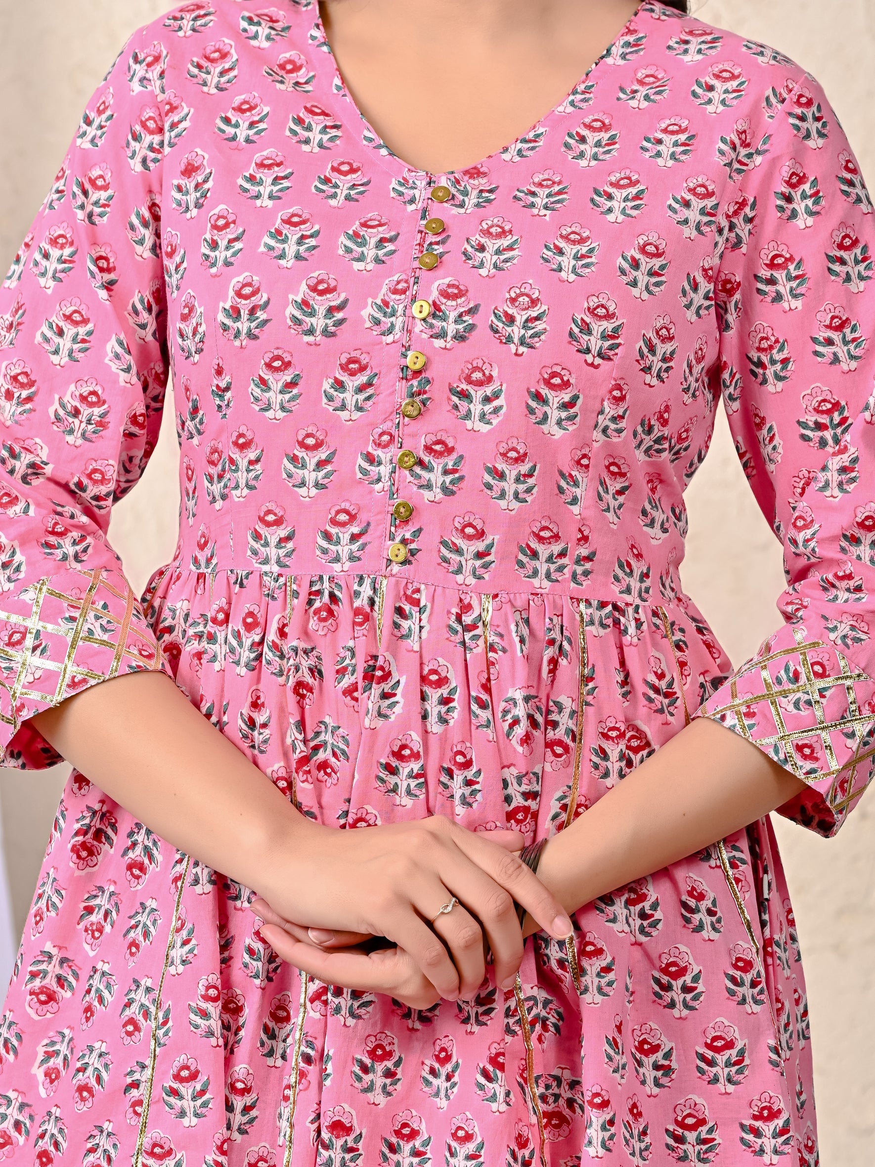 Yellow Block Printed Cotton Sharara Set For Women