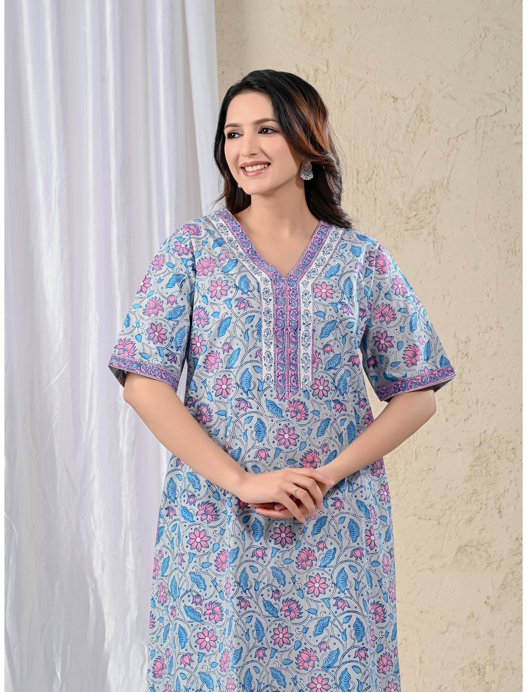 Grey Cotton Comfortable Night Gown