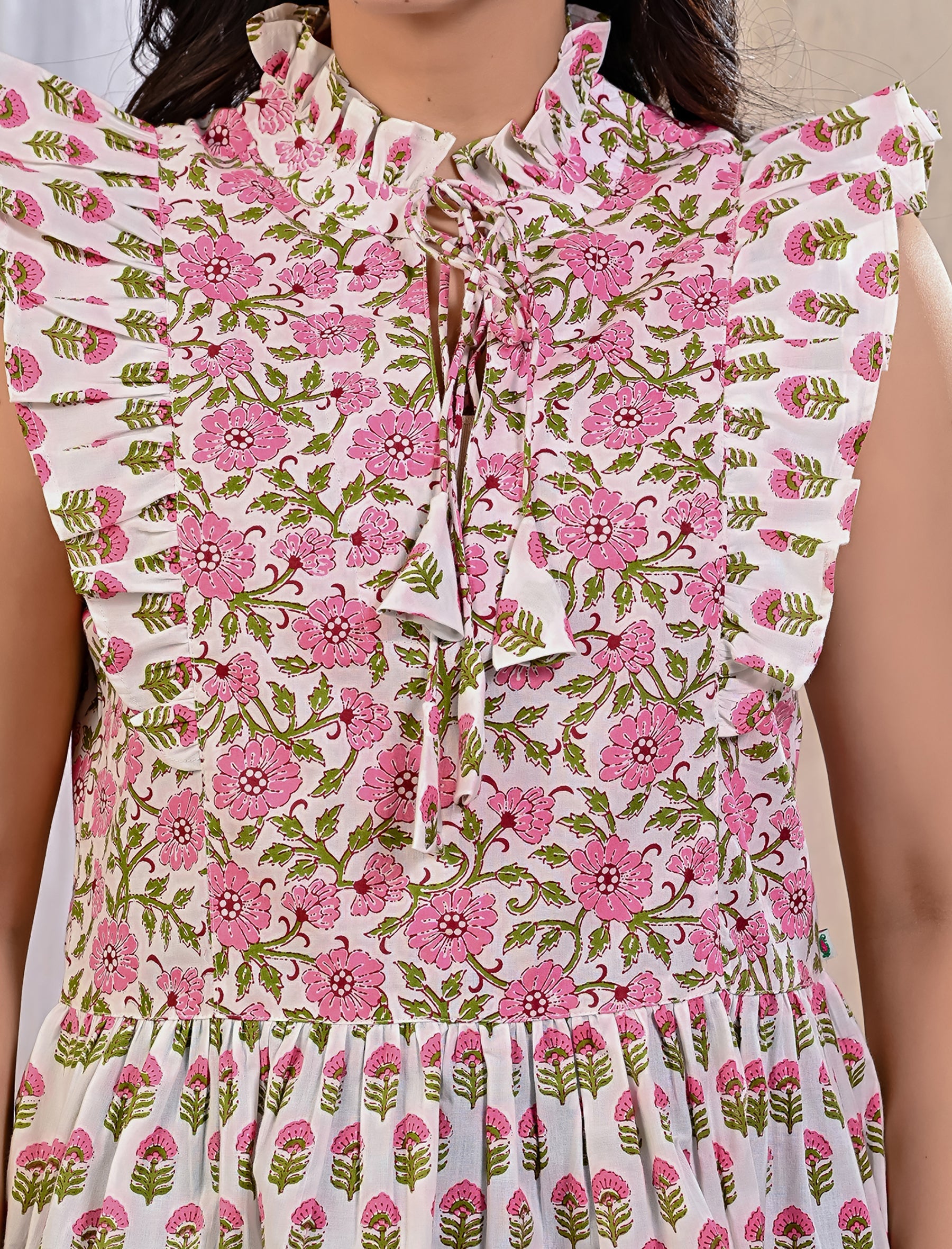 White Jaal Cotton Printed Top
