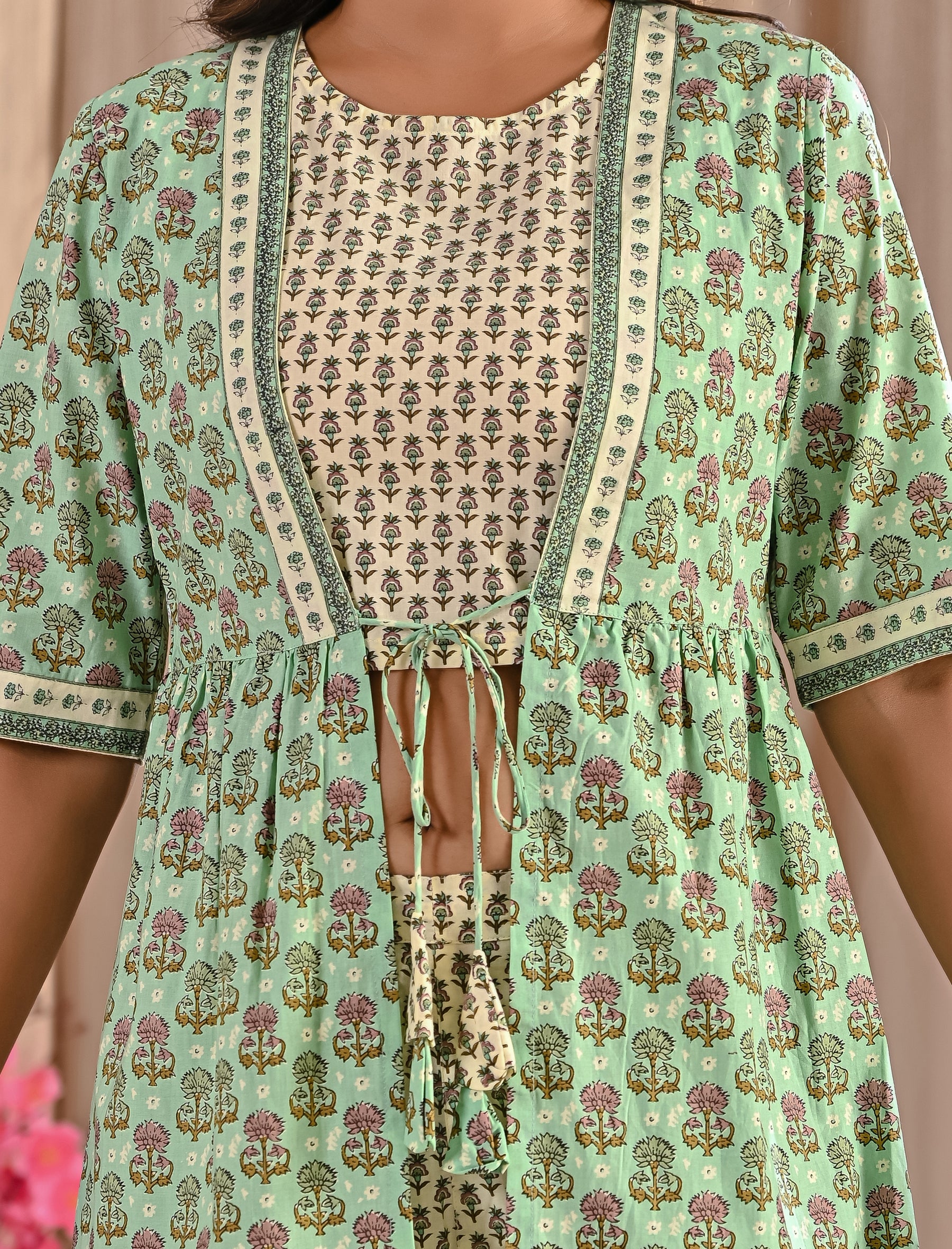 Pista Printed Cotton Shrug Co-Ord Set