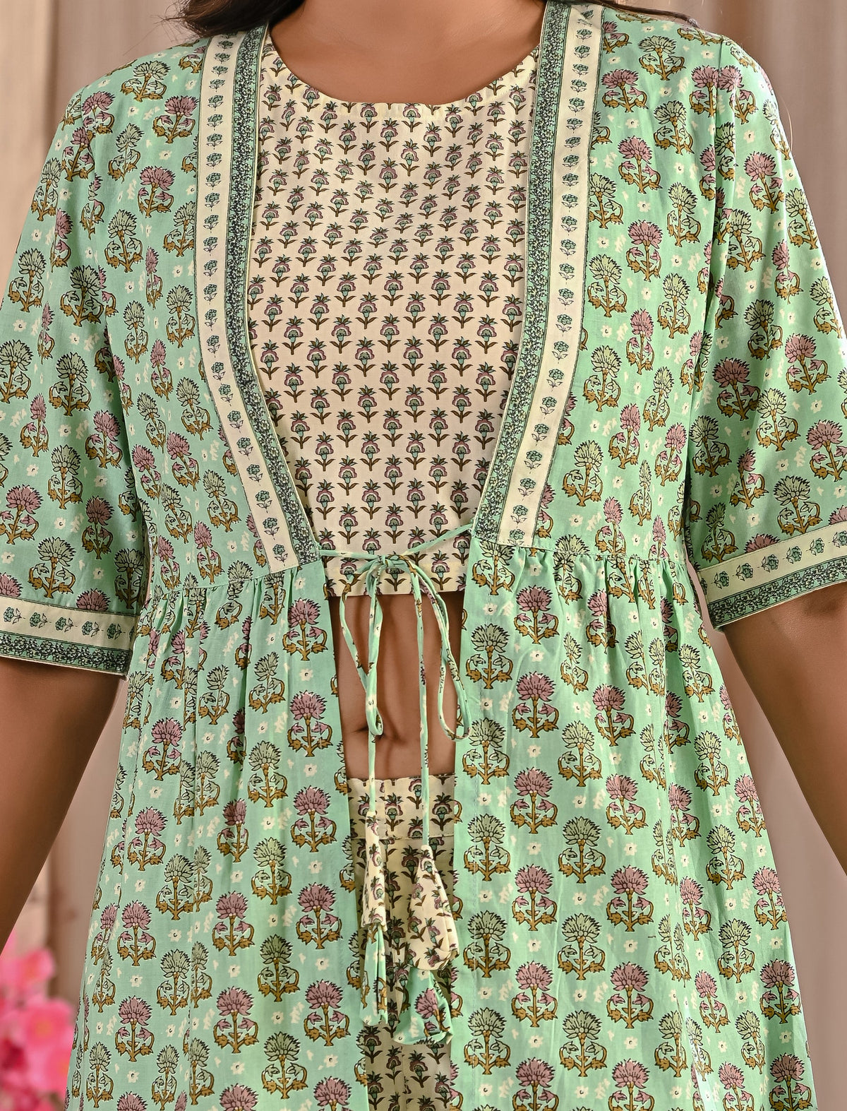Pista Printed Cotton Shrug Co-Ord Set