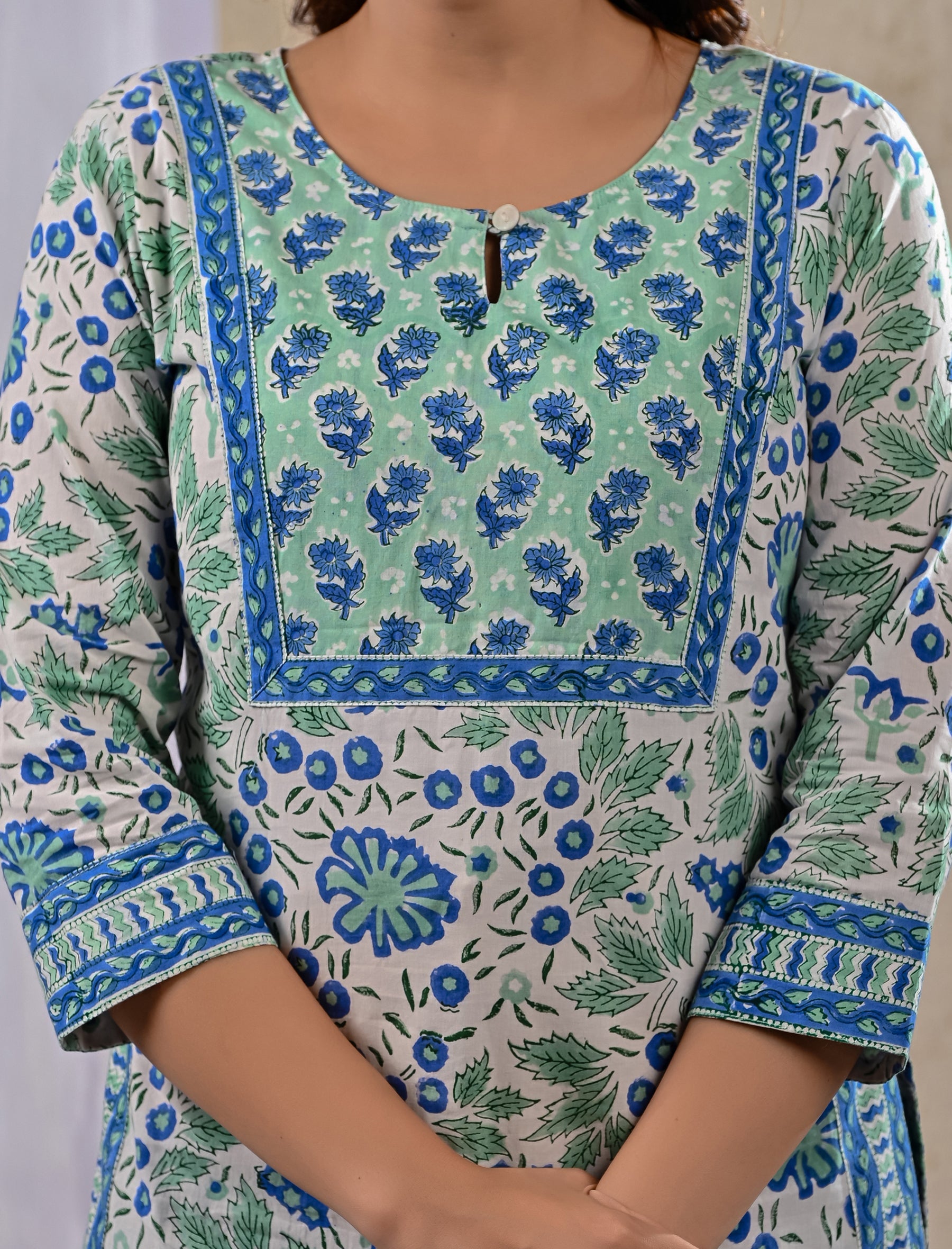 White Jaal Cotton Printed Top