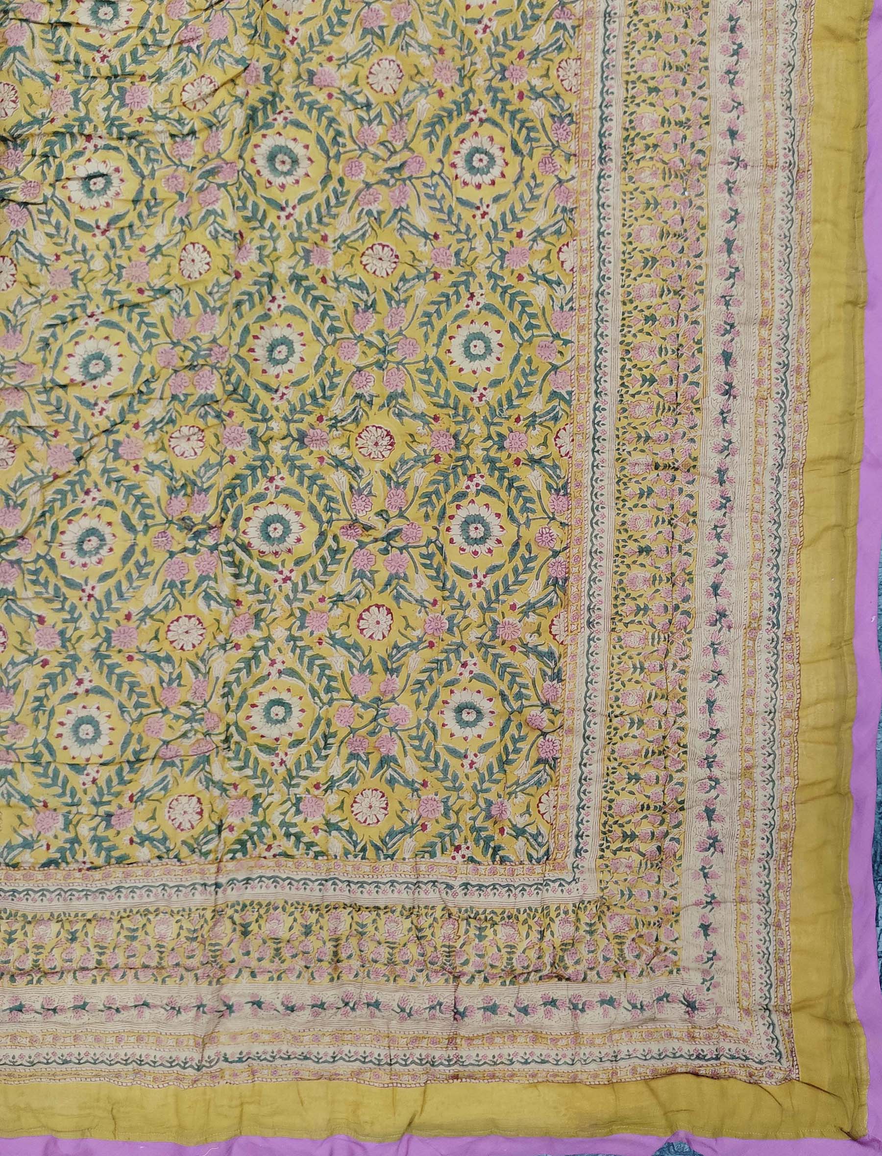 Hand Block Printed Cotton Double Quilt