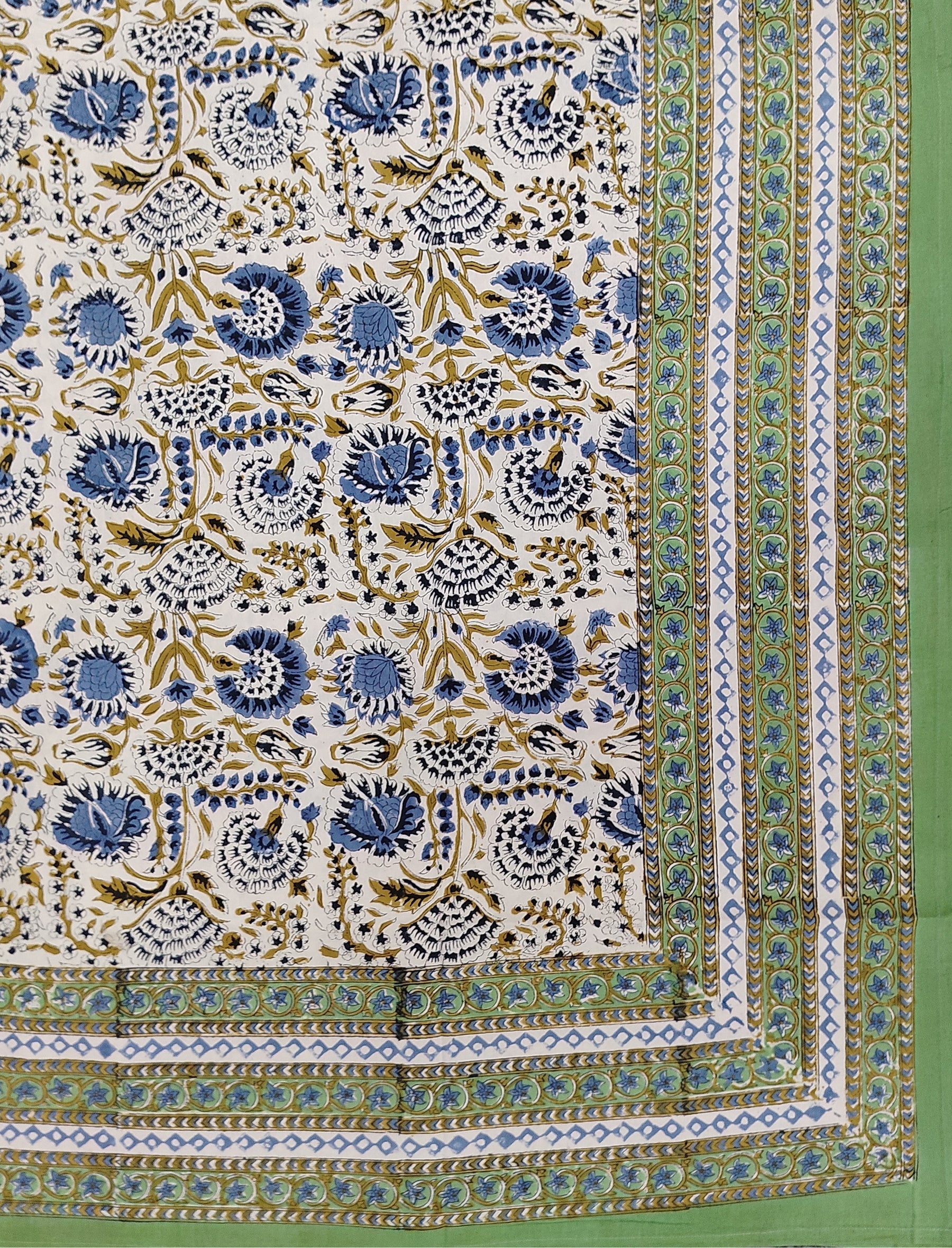 Block Printed Single Bedsheet