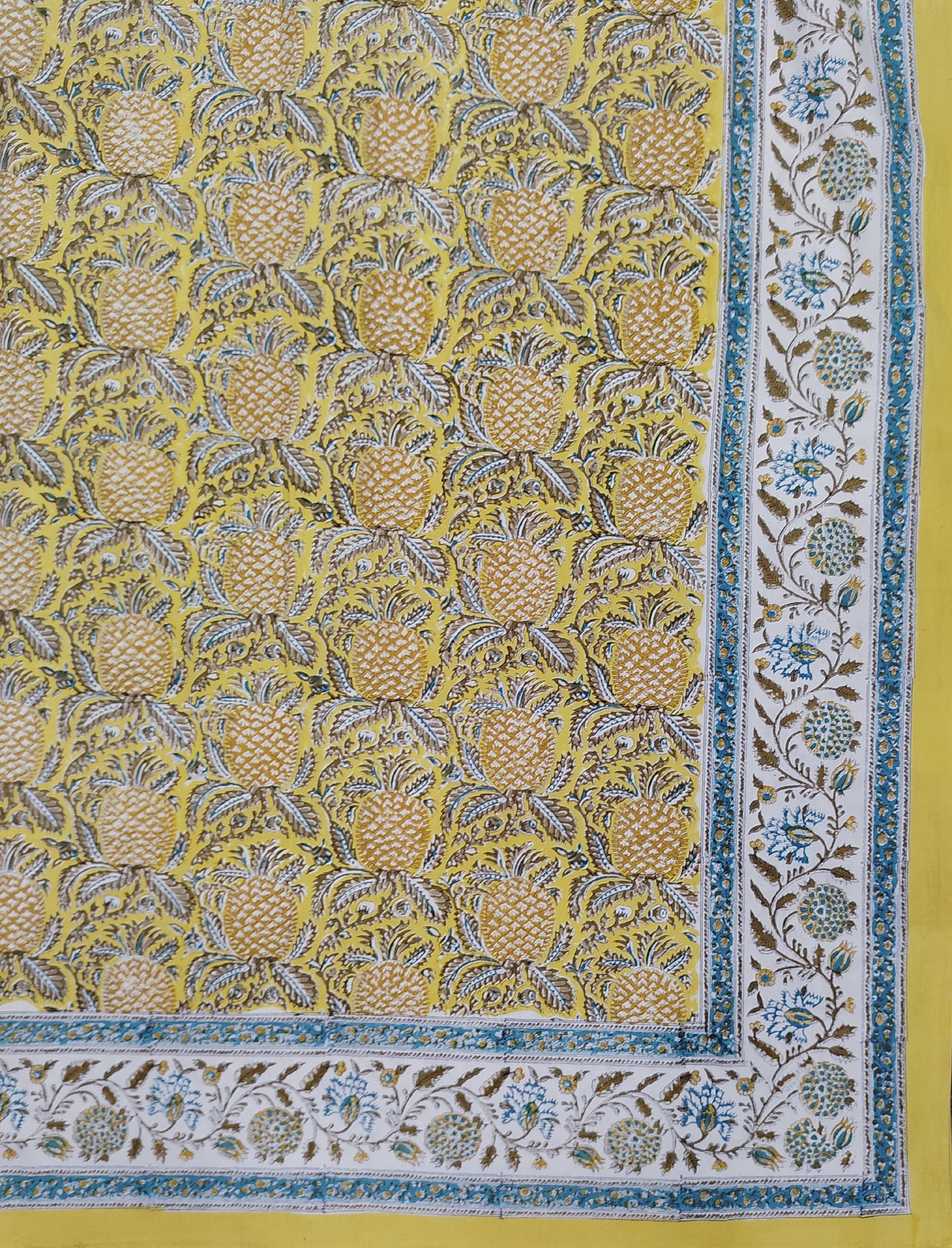Hand Block Printed Cotton Double Bedsheet With Pillow Cover