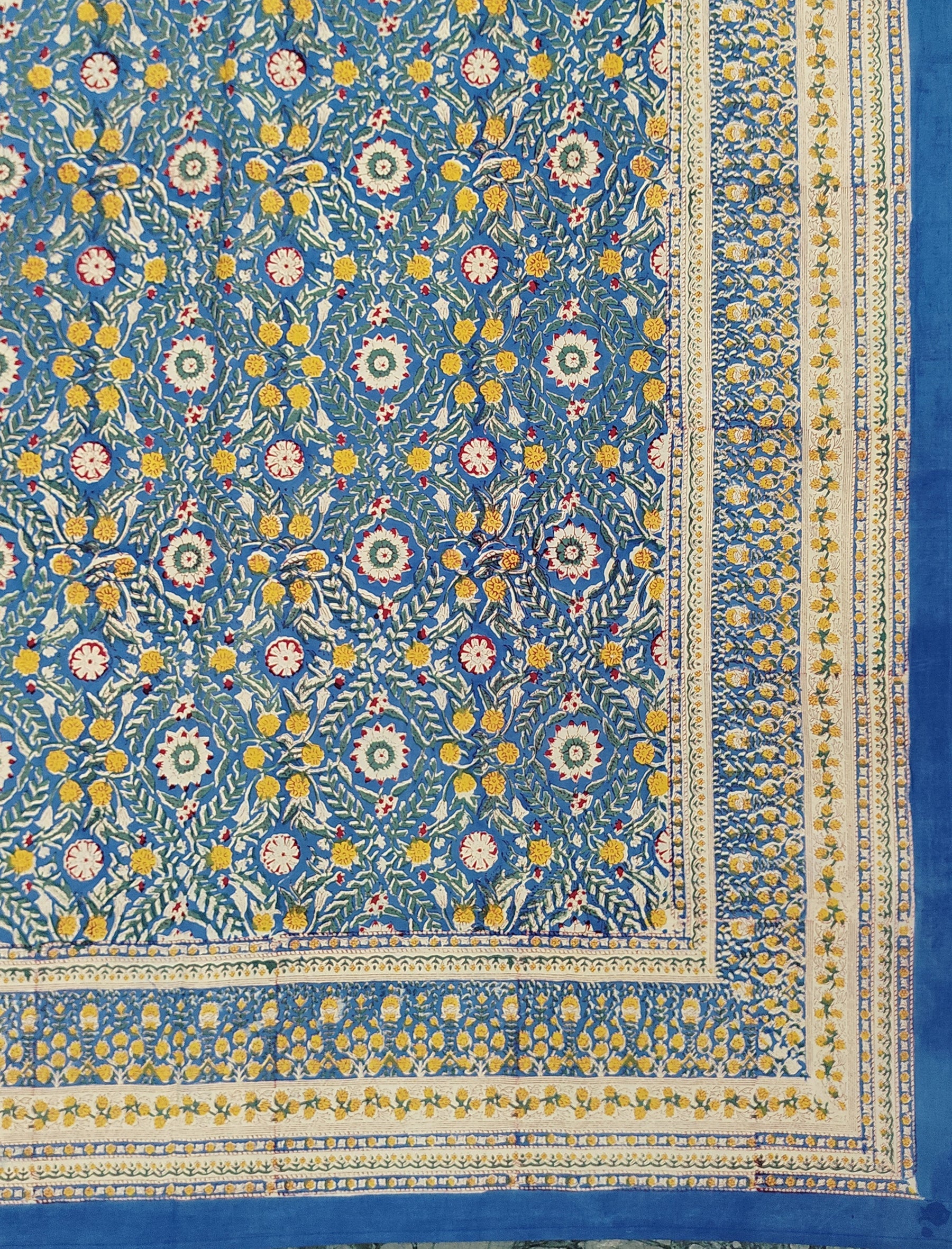Hand Block Printed Cotton Double Bedsheet With Pillow Cover