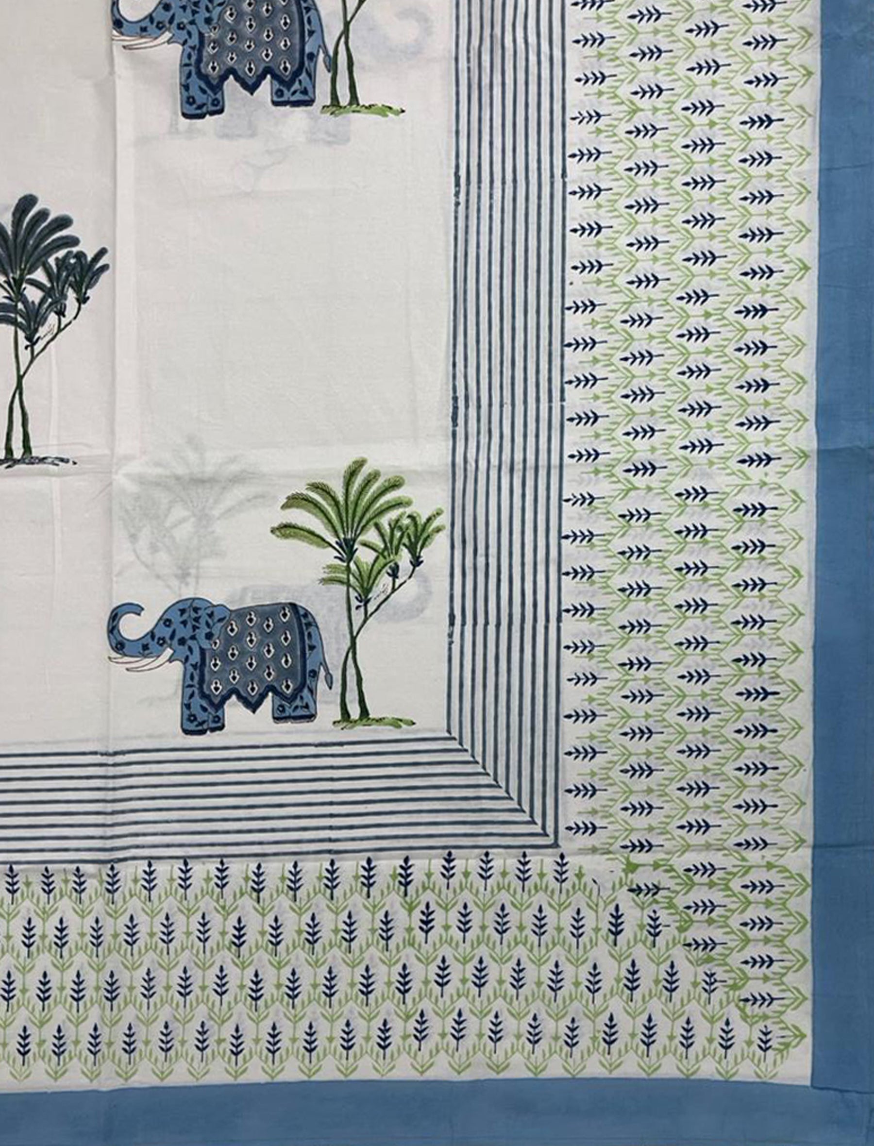 Hand Block Printed Cotton Double Bedsheet With Pillow Cover
