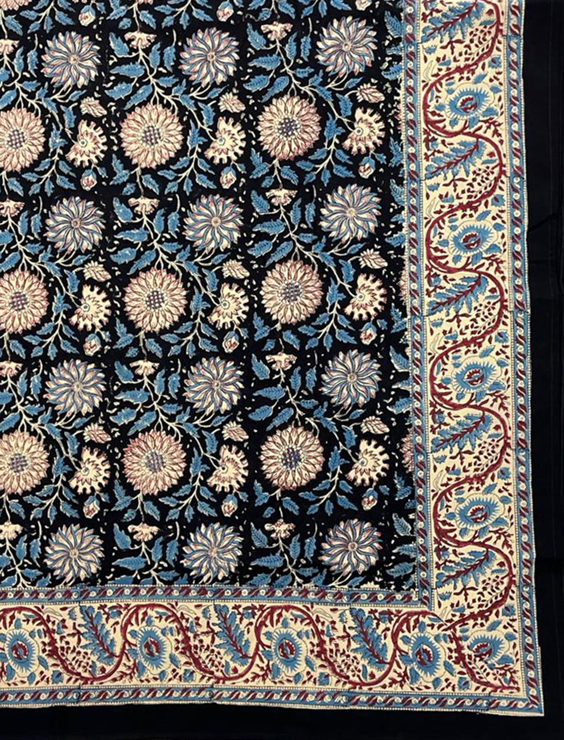 Hand Block Printed Cotton Double Bedsheet With Pillow Cover