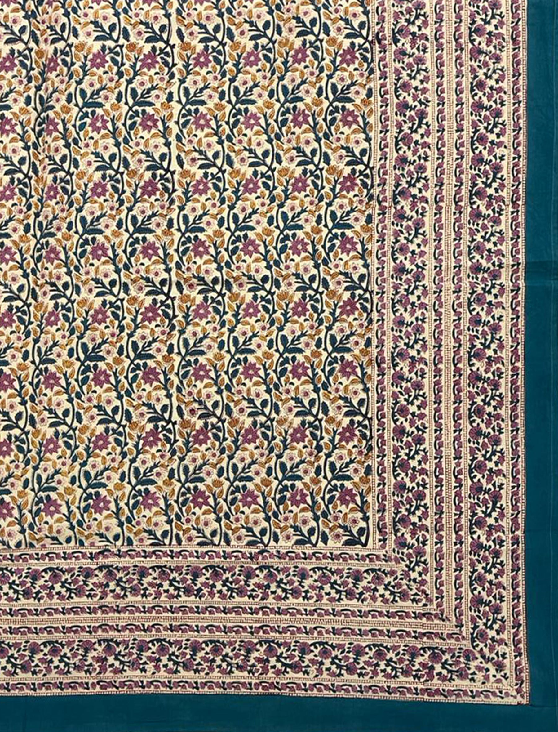 Hand Block Printed Cotton Double Bedsheet With Pillow Cover