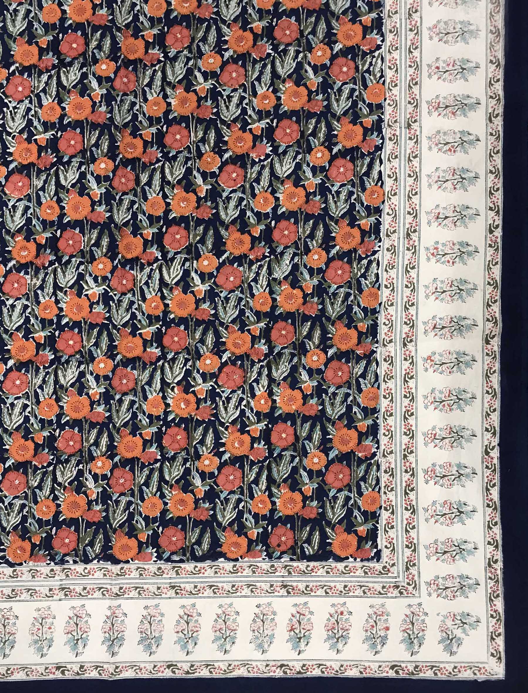 Hand Block Printed Cotton Double Bedsheet With Pillow Cover