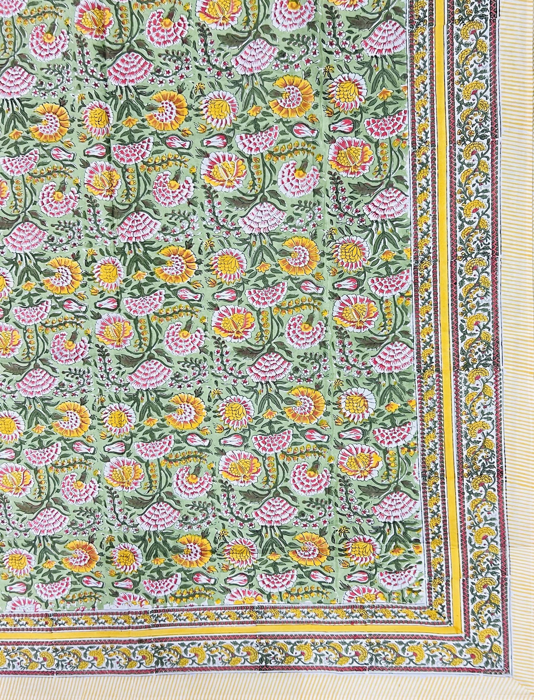 Hand Block Printed Cotton Double Bedsheet With Pillow Cover