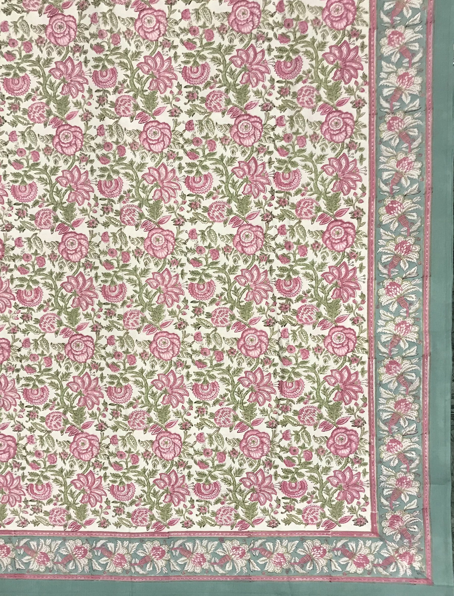 Hand Block Printed Cotton Double Bedsheet With Pillow Cover