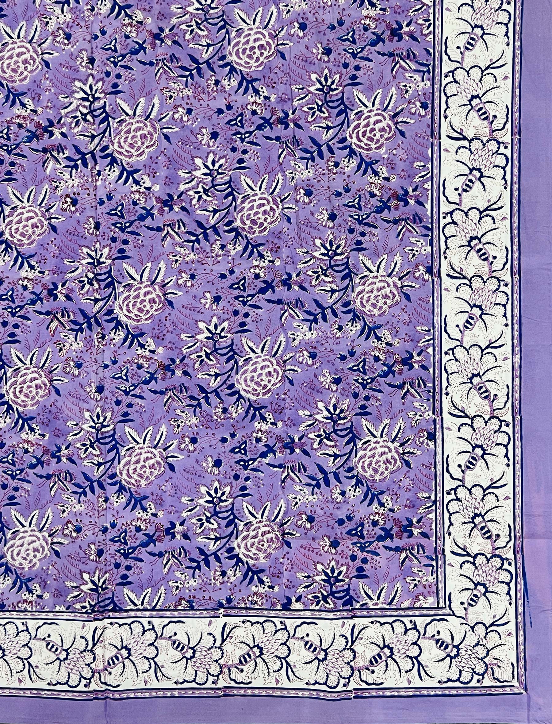 Hand Block Printed Cotton Double Bedsheet With Pillow Covers