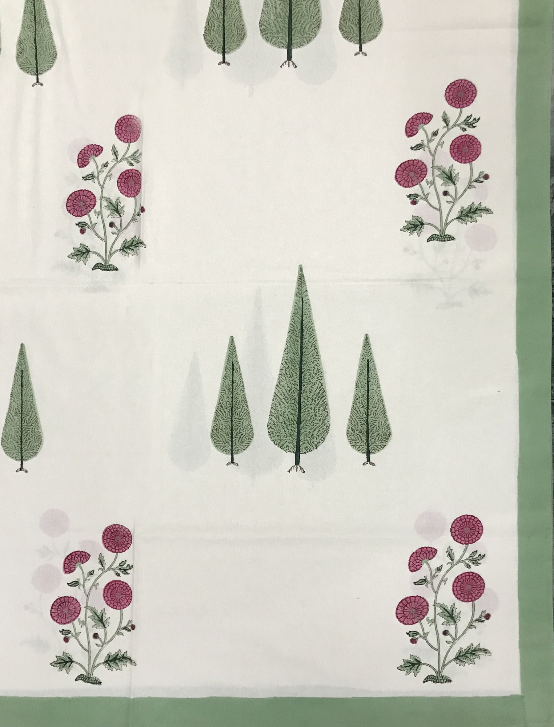 Hand Block Printed Cotton Double Bedsheet With Pillow Cover