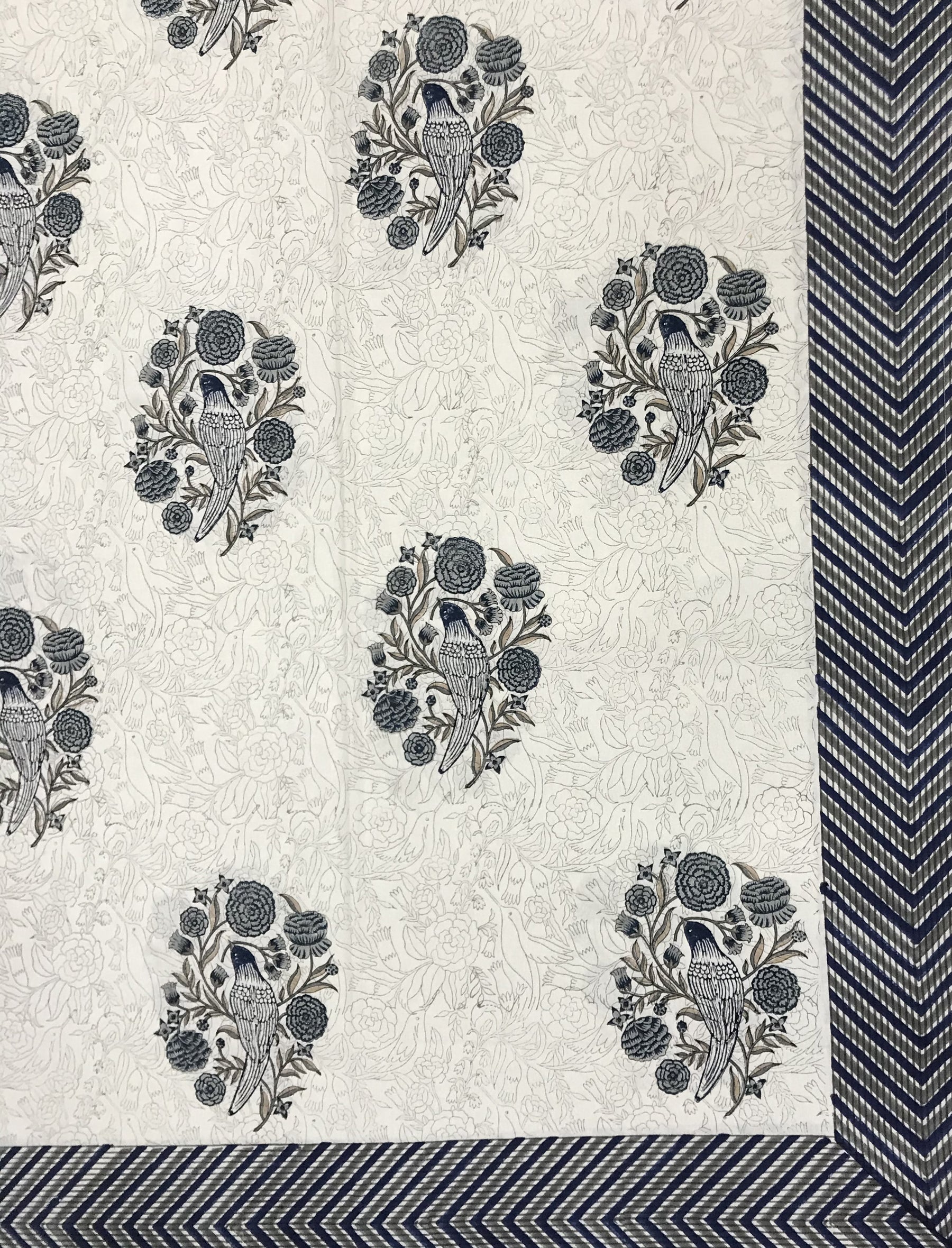 Hand Block Printed Cotton Double Bedsheet With Pillow Covers