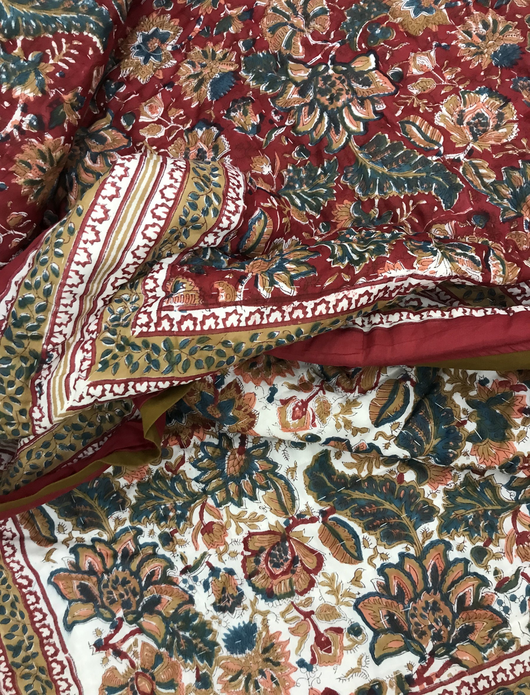 Hand Block Printed Cotton Double Quilt