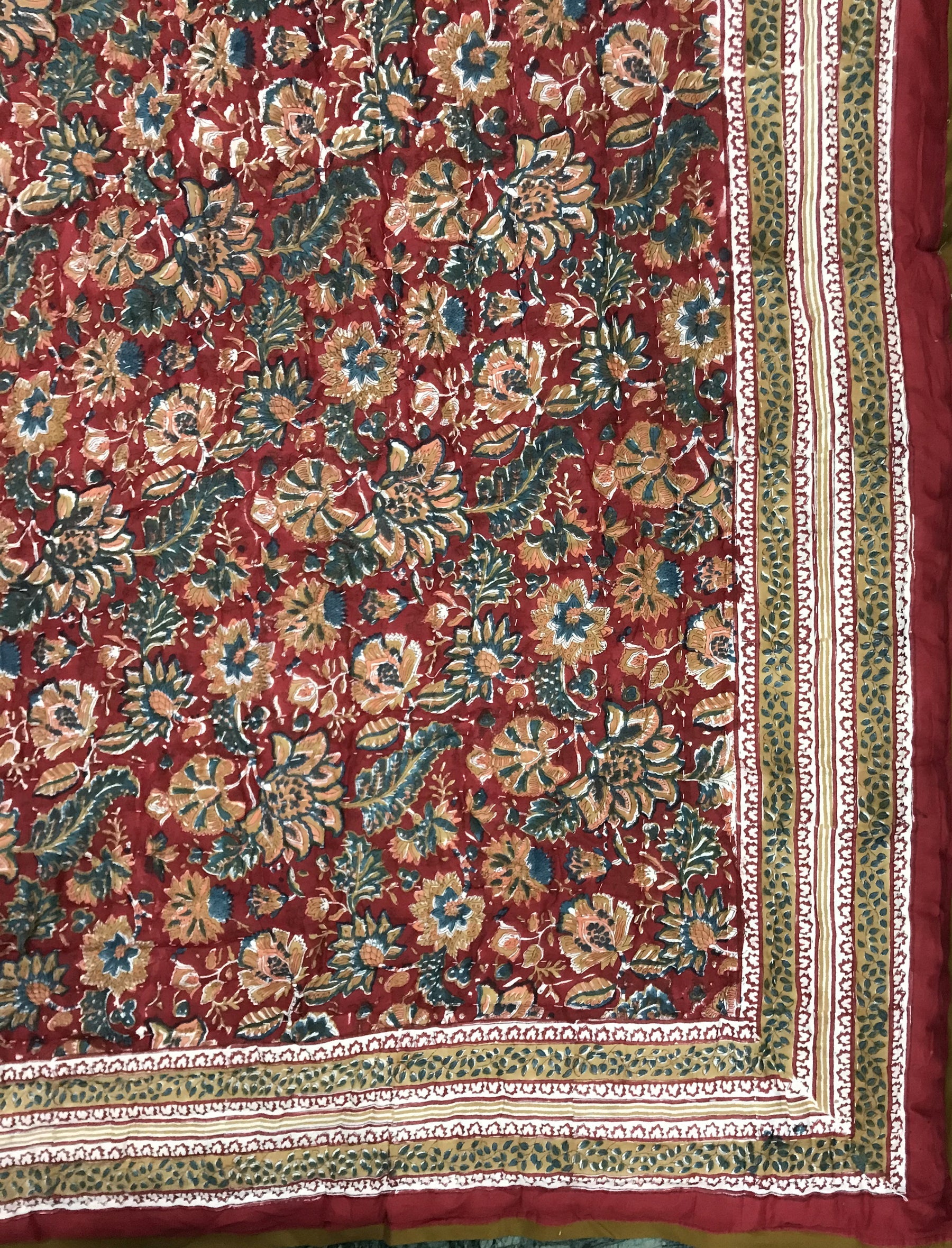 Hand Block Printed Cotton Double Quilt