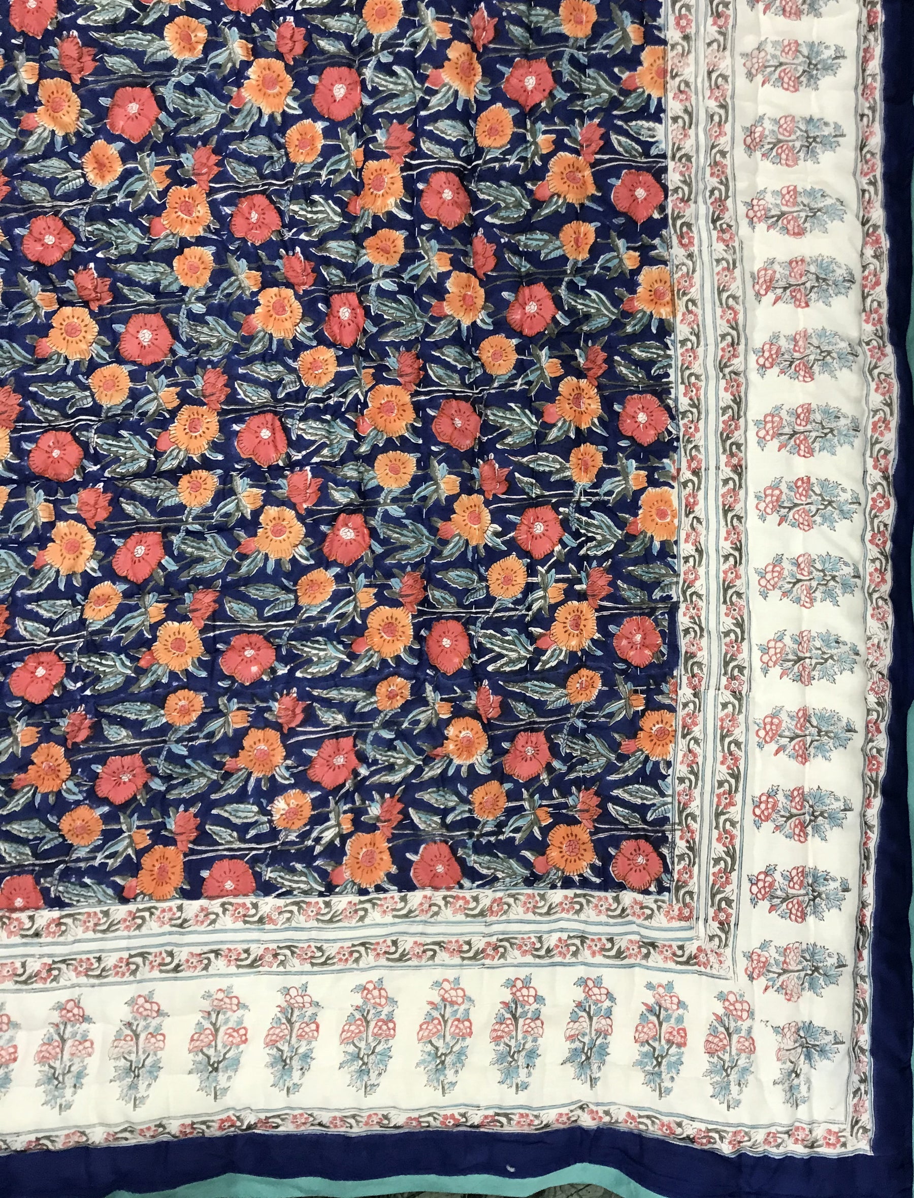 Hand Block Printed Cotton Double Quilt