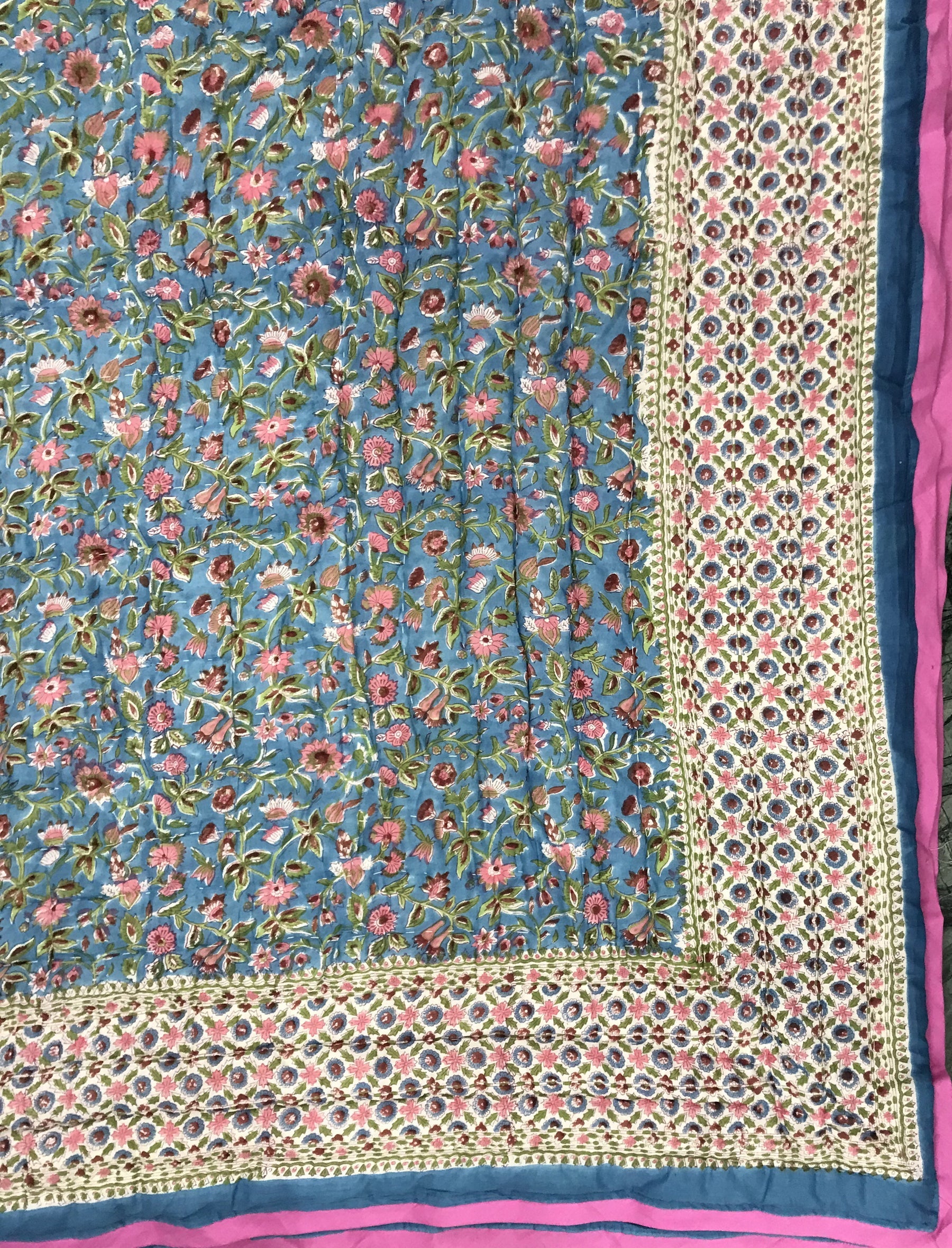 Hand Block Printed Cotton Double Quilt