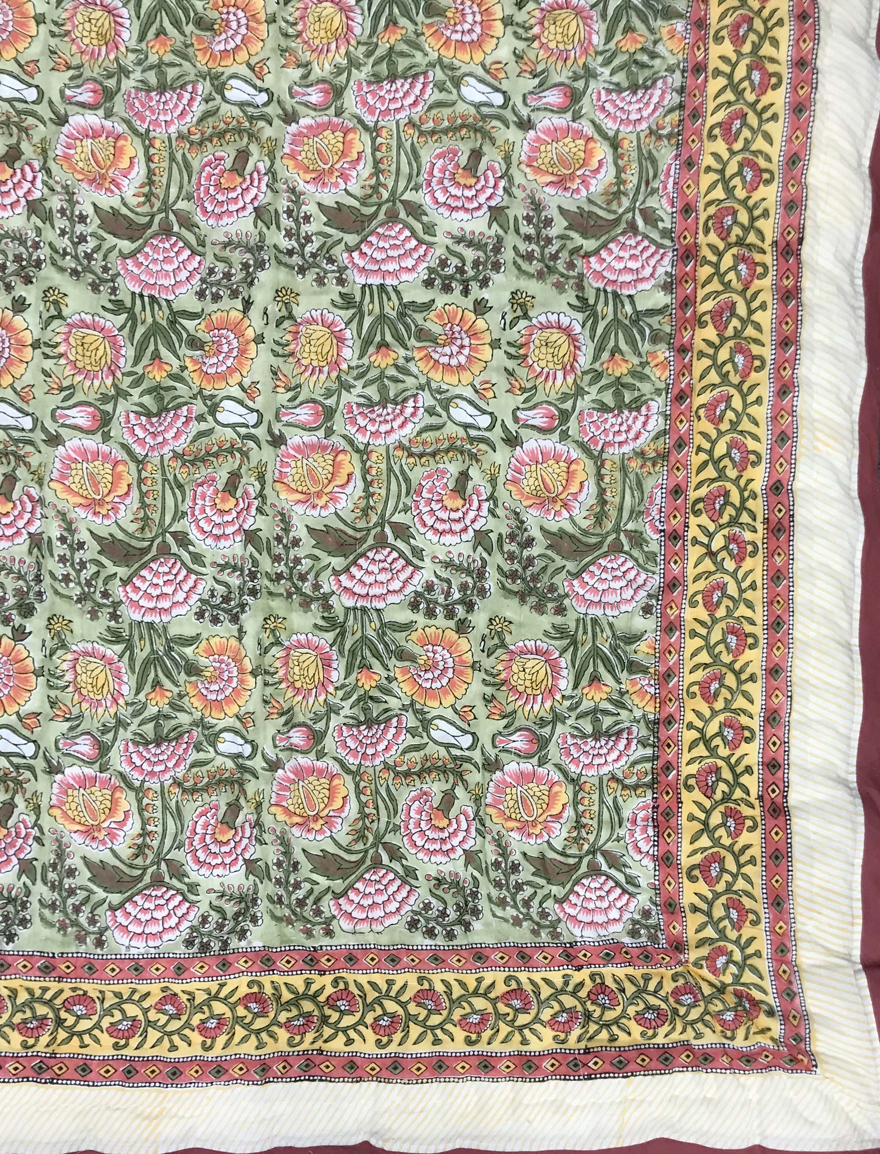 Hand Block Printed Cotton Double Quilt